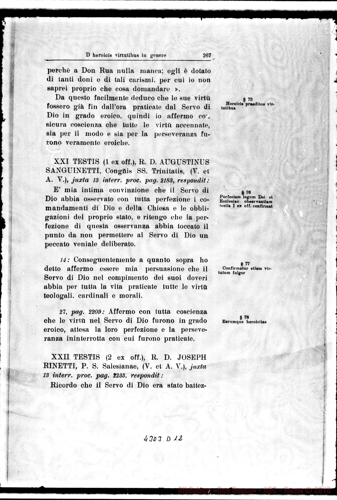 Fotogramma D 12 — De heroicis virtutibus in genere