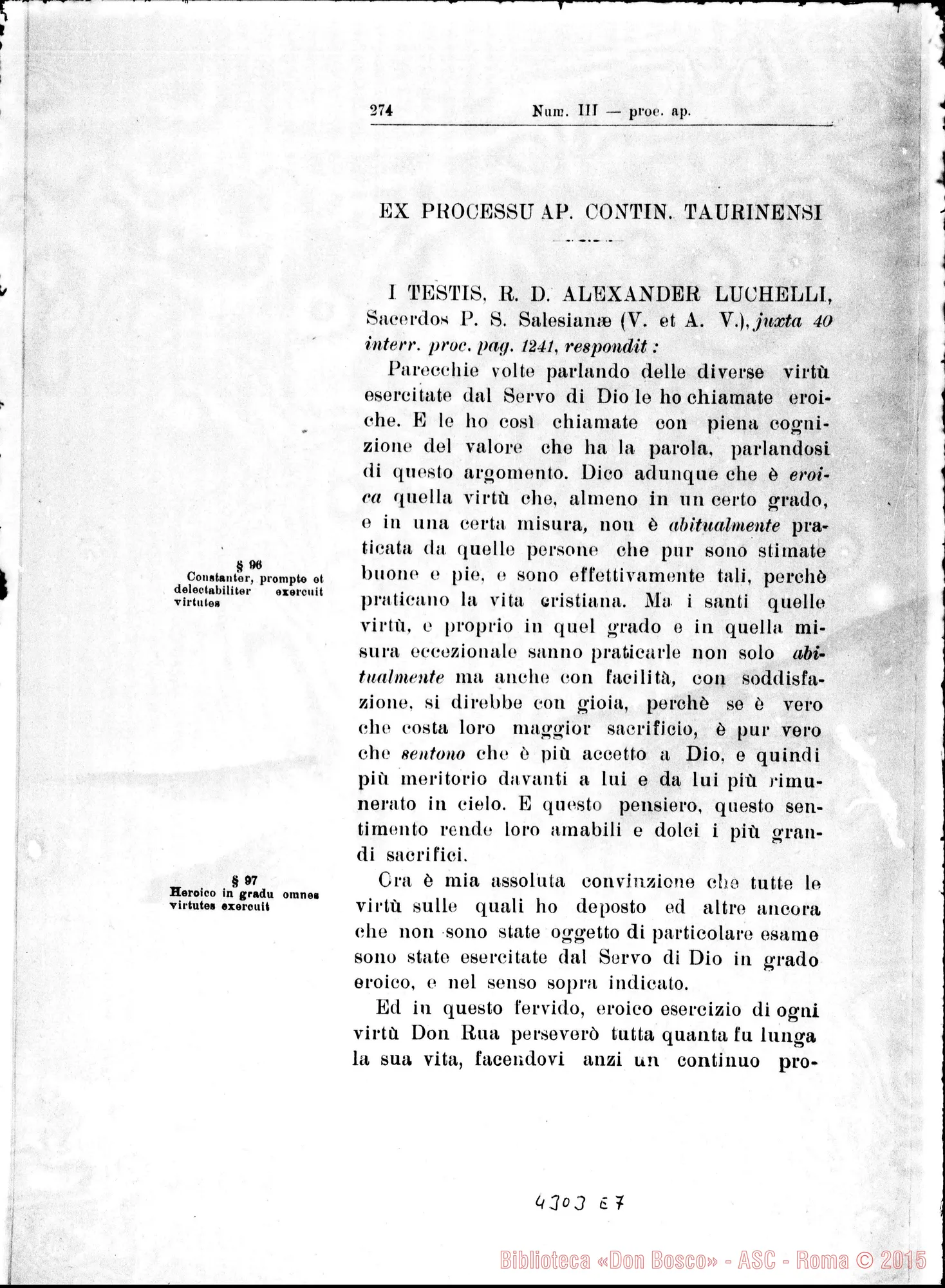 Fotogramma E 7 — De heroicis virtutibus in genere