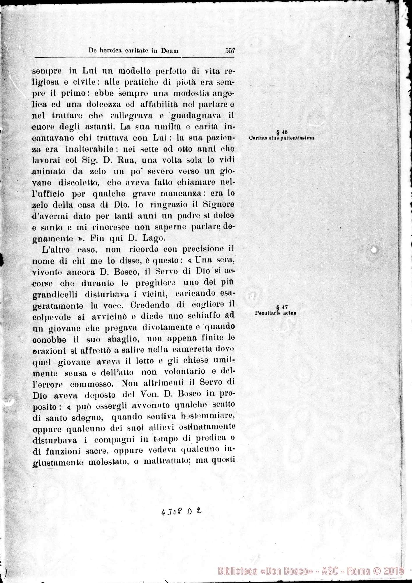 Fotogramma D 2 — De heroica Caritate in Deum