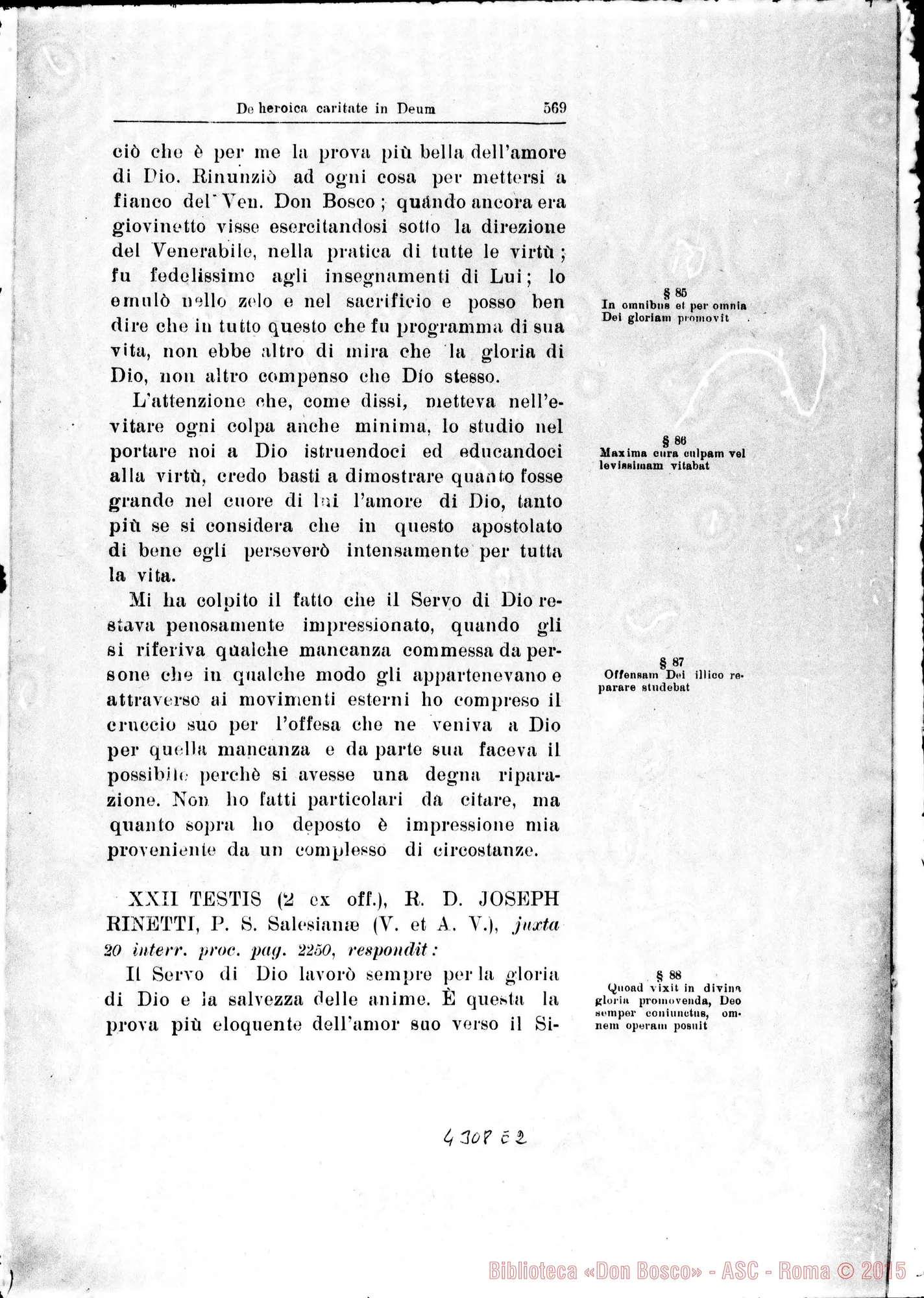 Fotogramma E 2 — De heroica Caritate in Deum