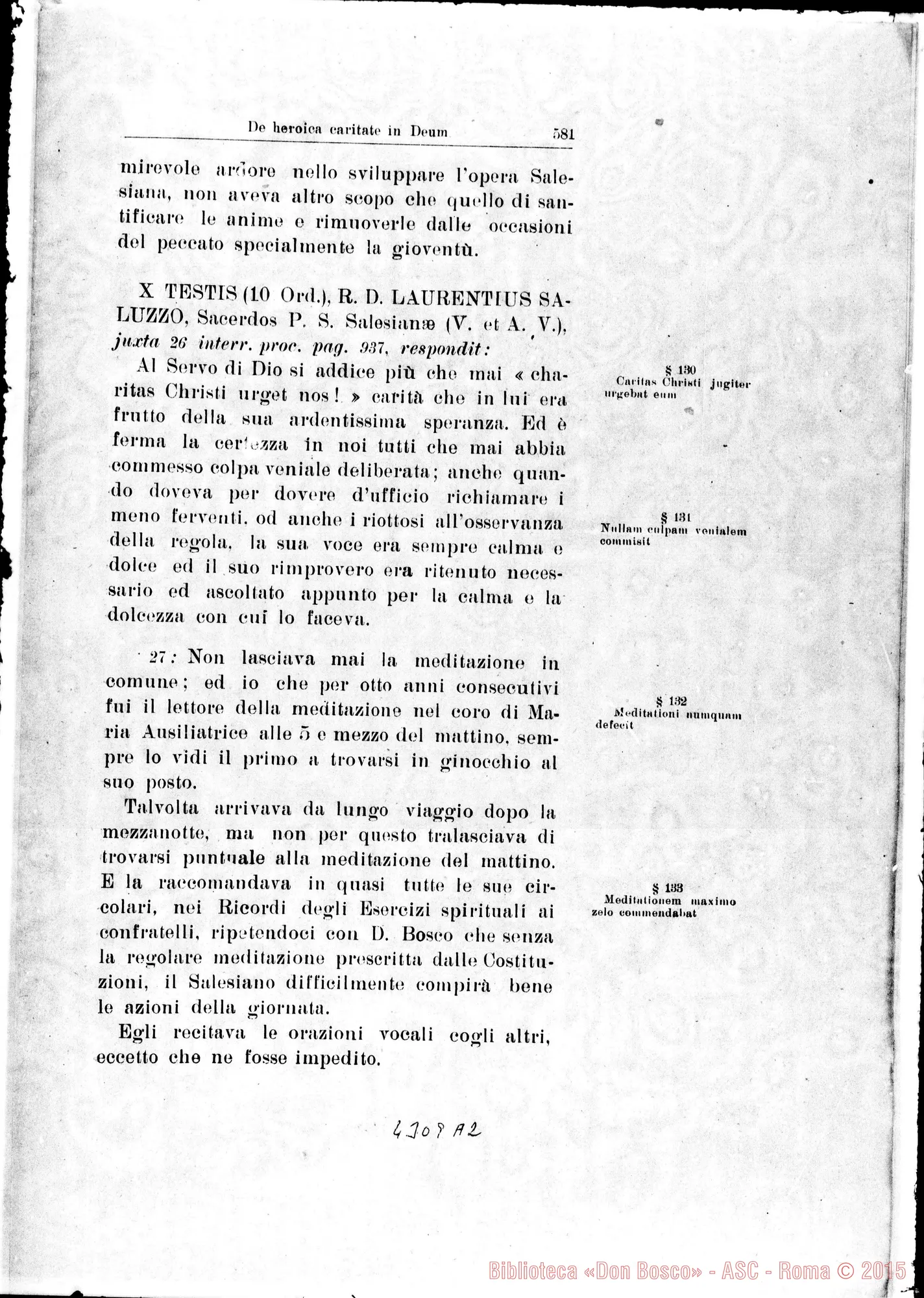 Fotogramma A 2 — De heroica Caritate in Deum