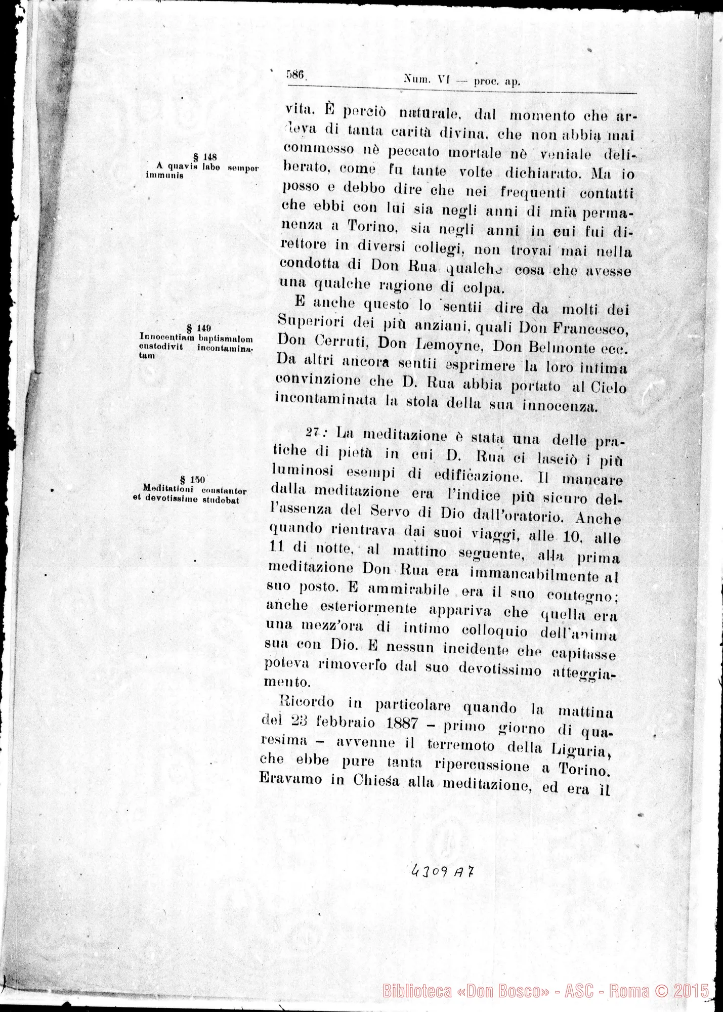 Fotogramma A 7 — De heroica Caritate in Deum