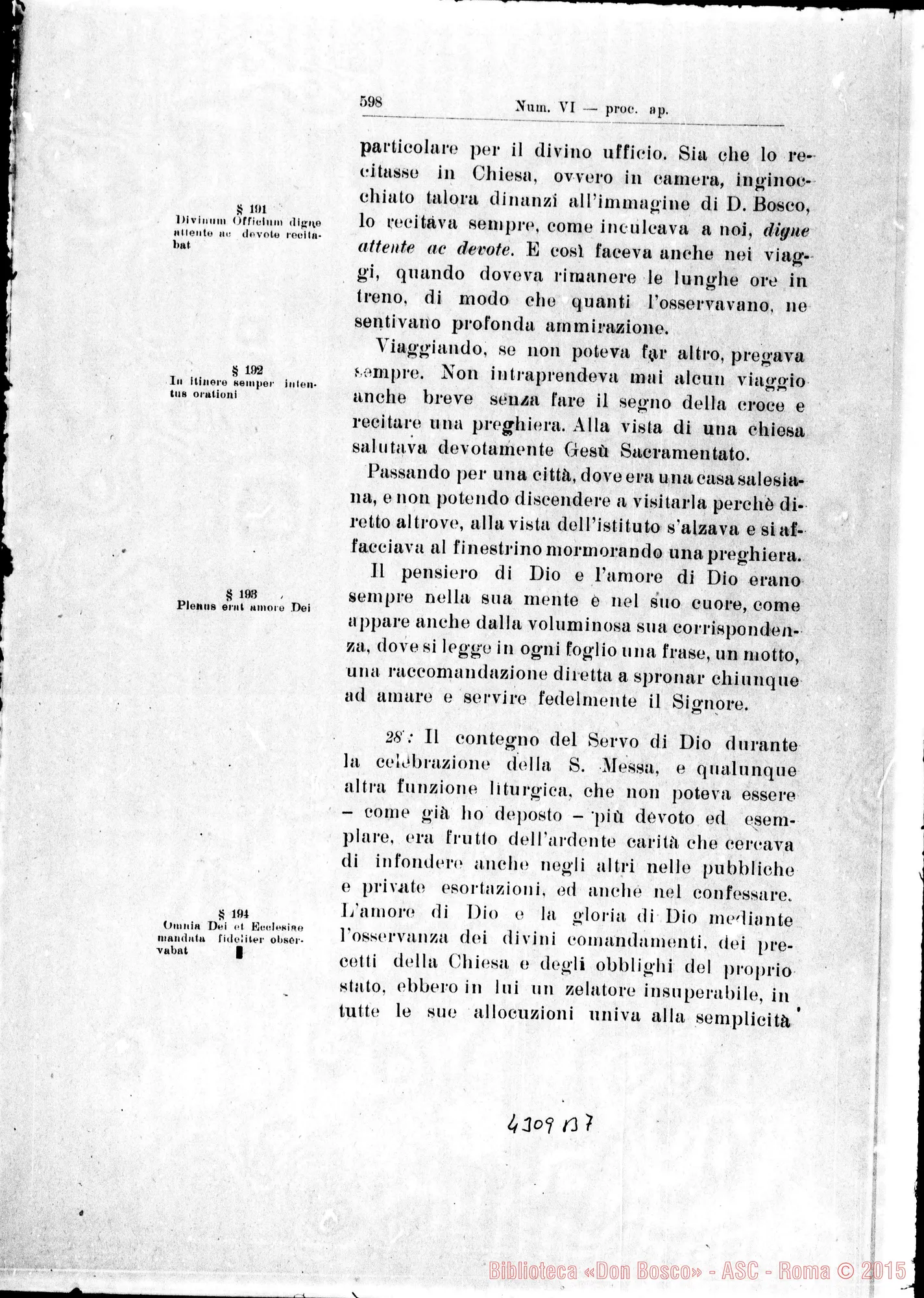 Fotogramma B 7 — De heroica Caritate in Deum