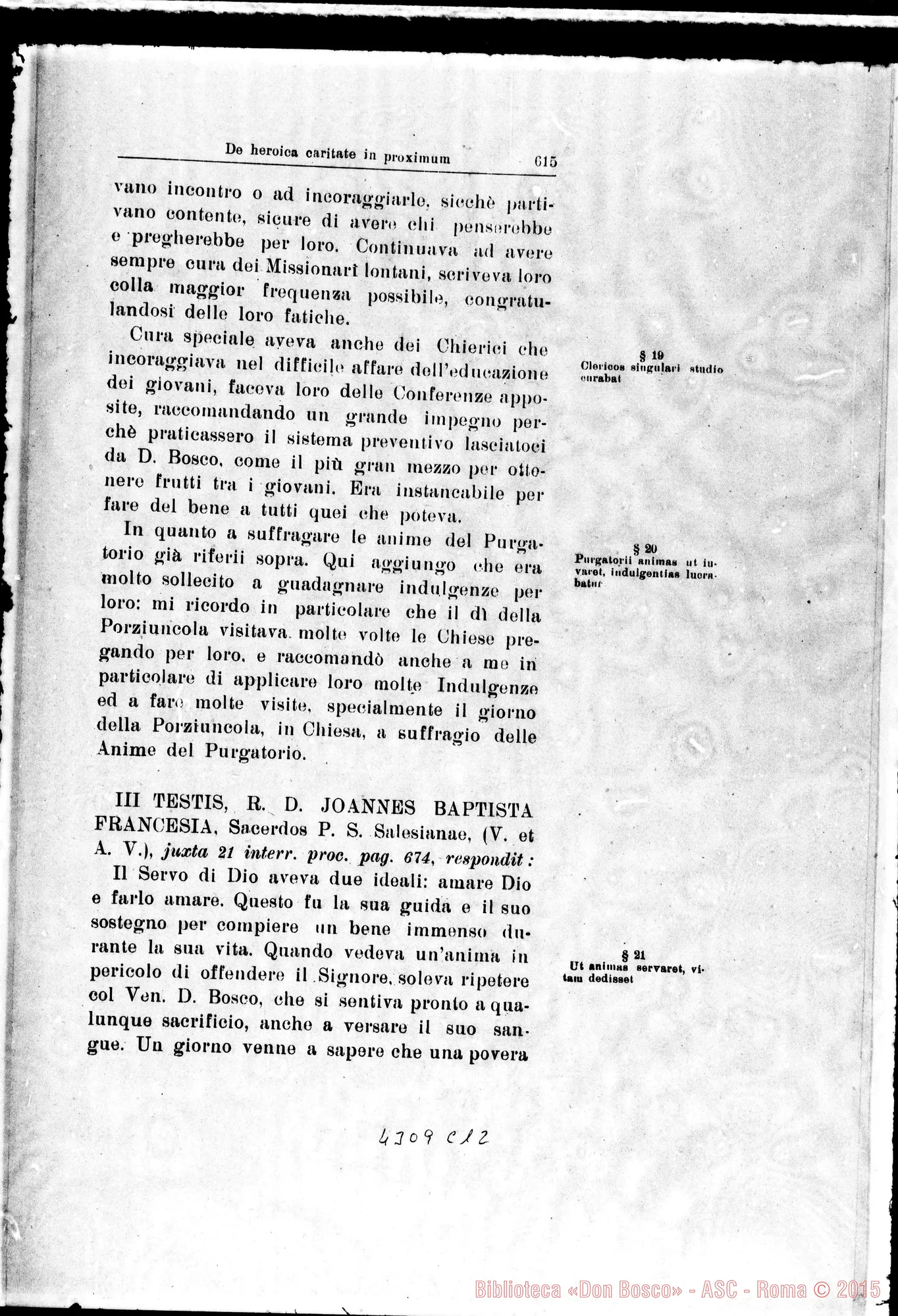 Fotogramma C 12 — De heroica Caritate in proximum