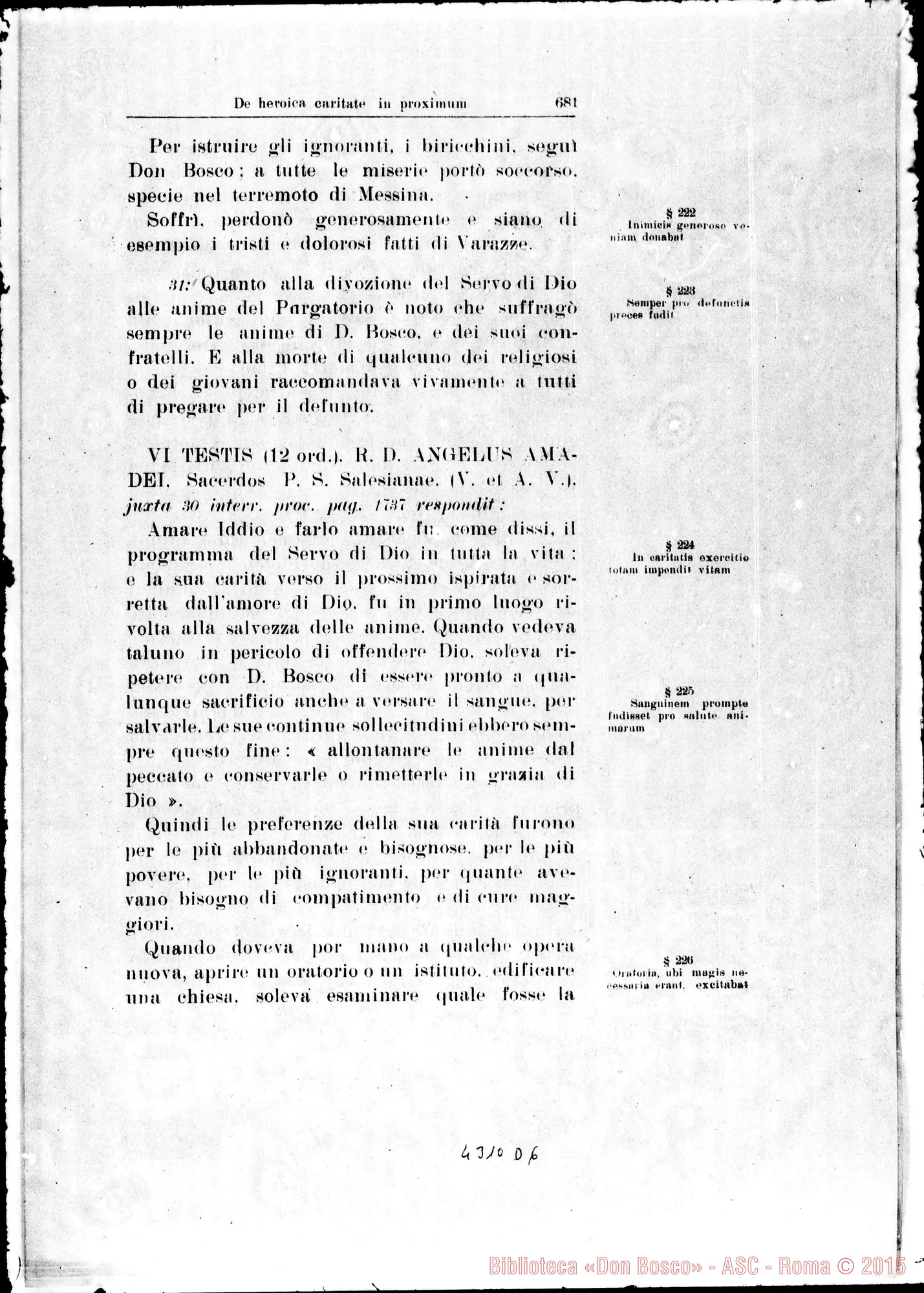 Fotogramma D 6 — De heroica Caritate in proximum
