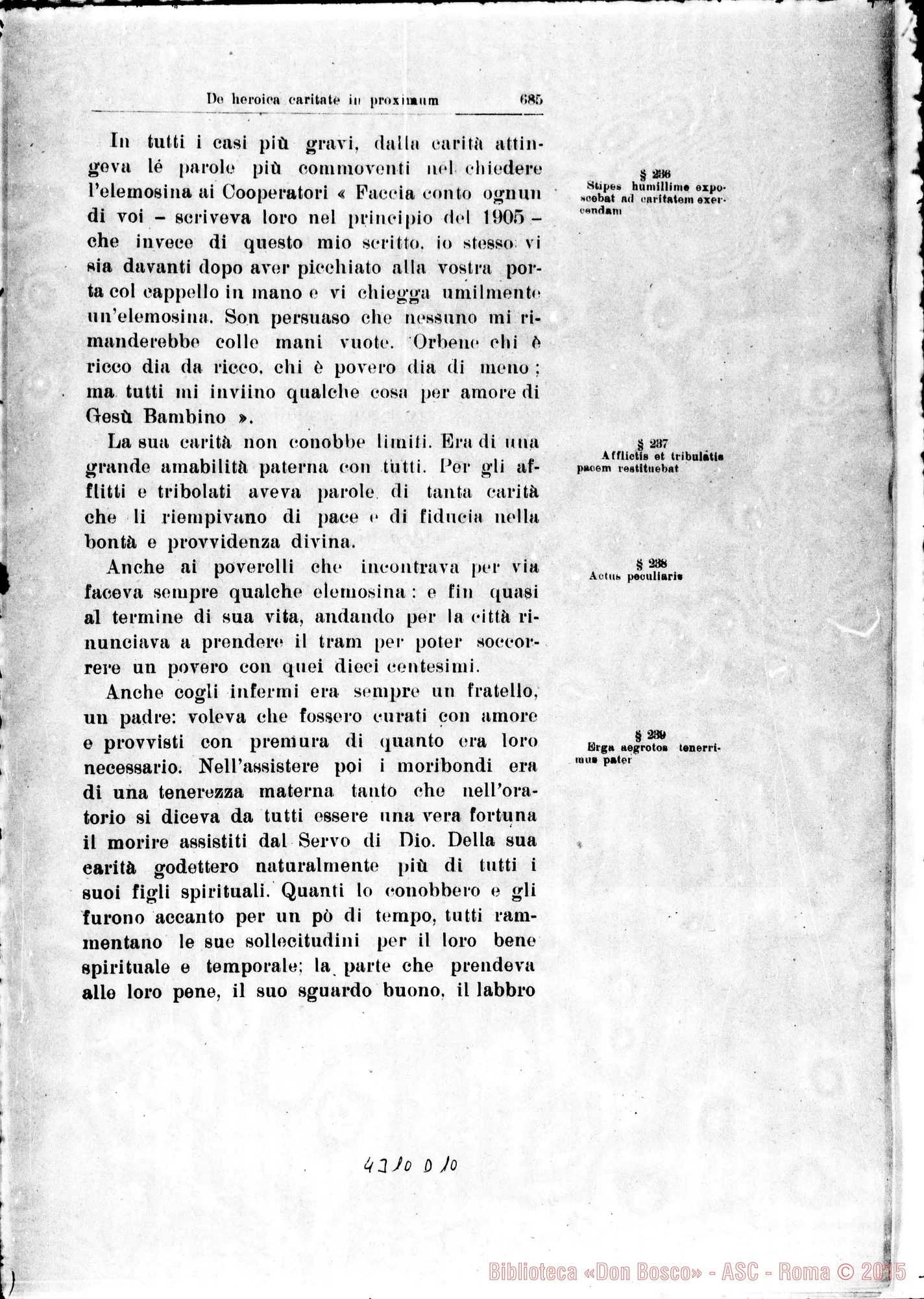 Fotogramma D 10 — De heroica Caritate in proximum