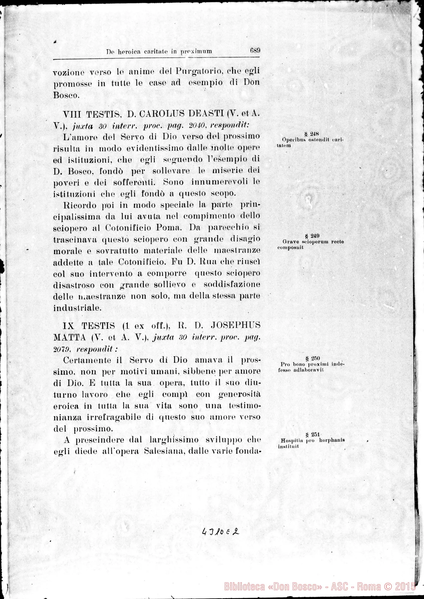 Fotogramma E 2 — De heroica Caritate in proximum