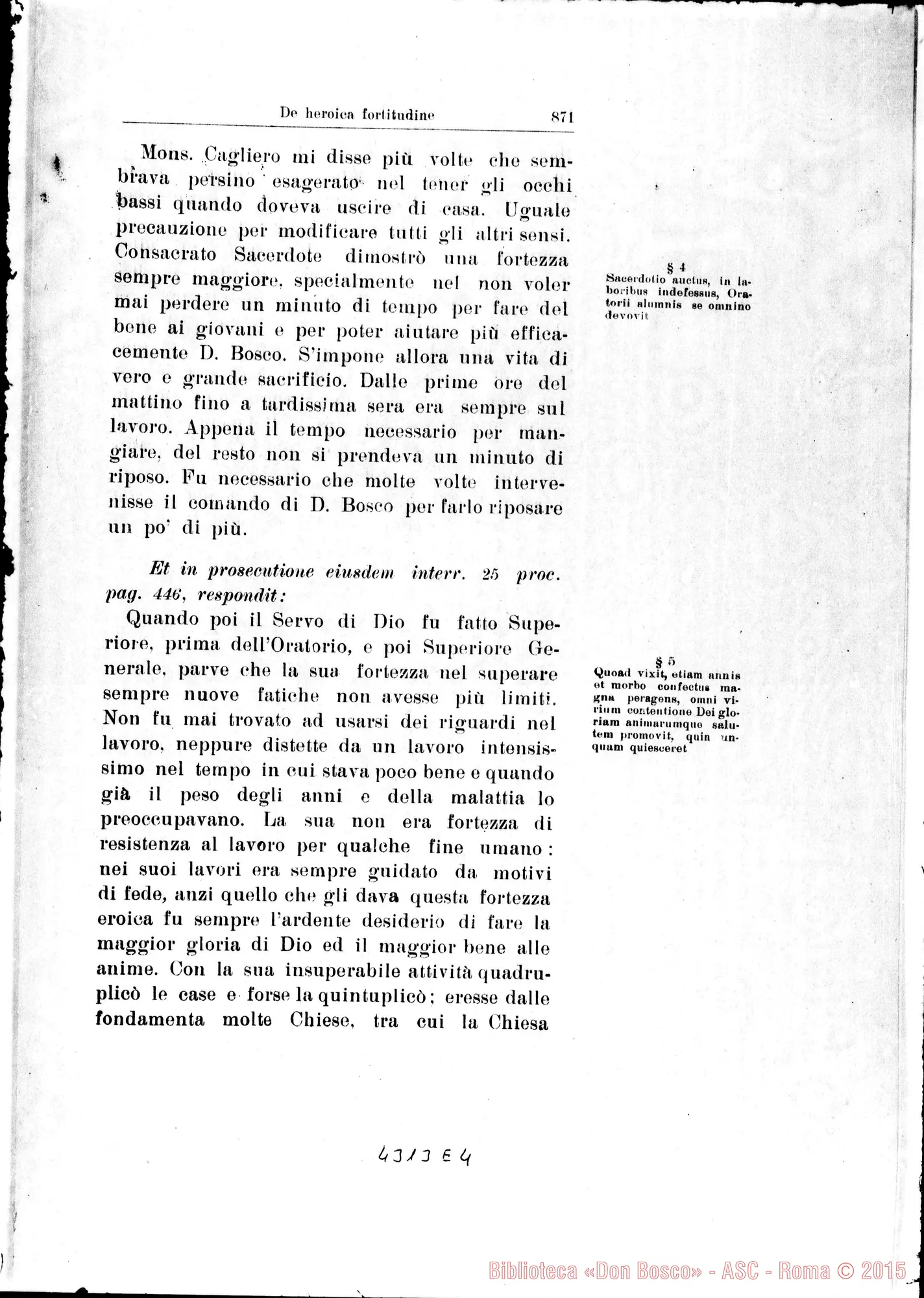 Fotogramma E 4 — De heroica Fortitudine