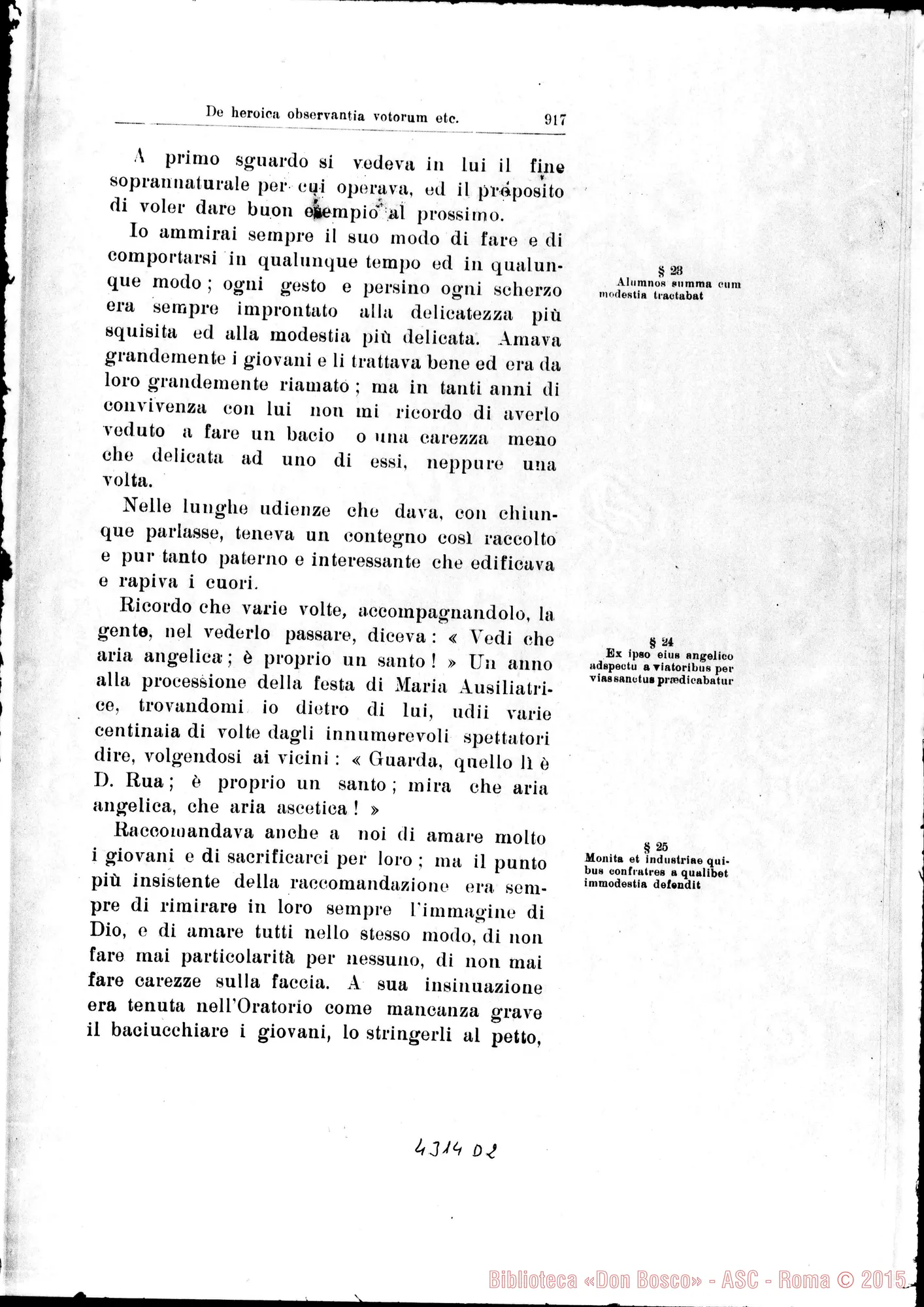 Fotogramma D 2 — De heroica votorum…observantia nec non de heroica Humilitate