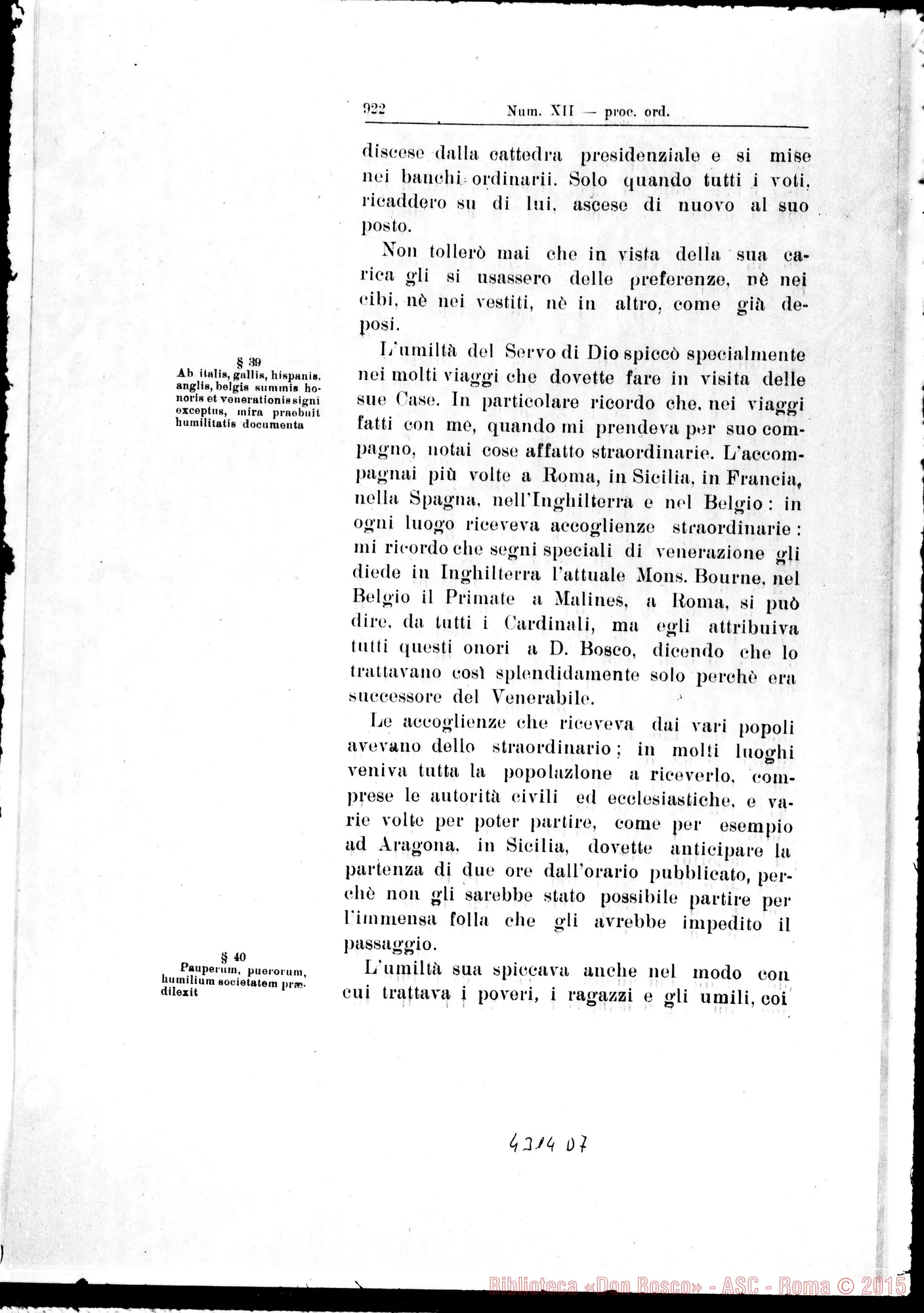 Fotogramma D 7 — De heroica votorum…observantia nec non de heroica Humilitate