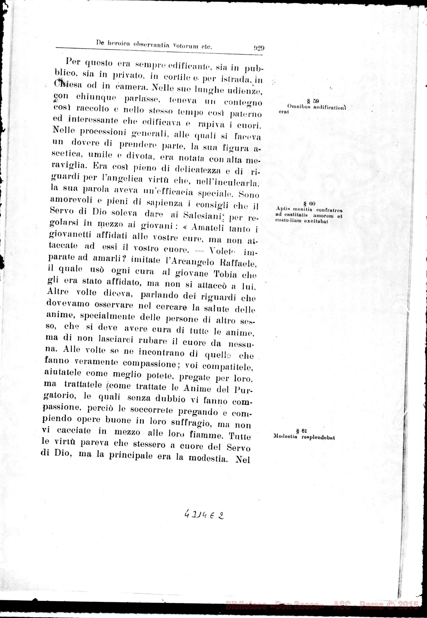 Fotogramma E 2 — De heroica votorum…observantia nec non de heroica Humilitate