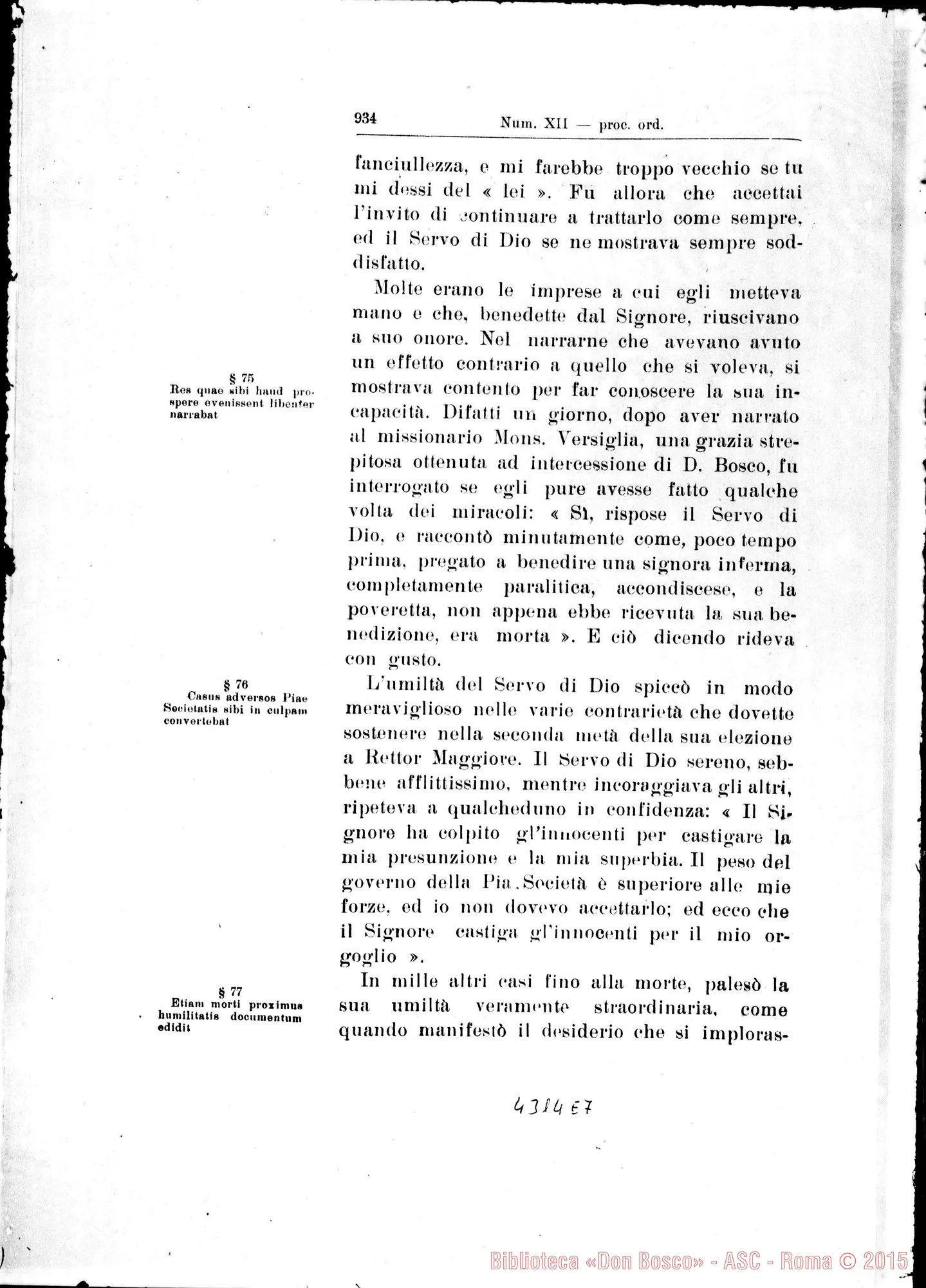 Fotogramma E 7 — De heroica votorum…observantia nec non de heroica Humilitate