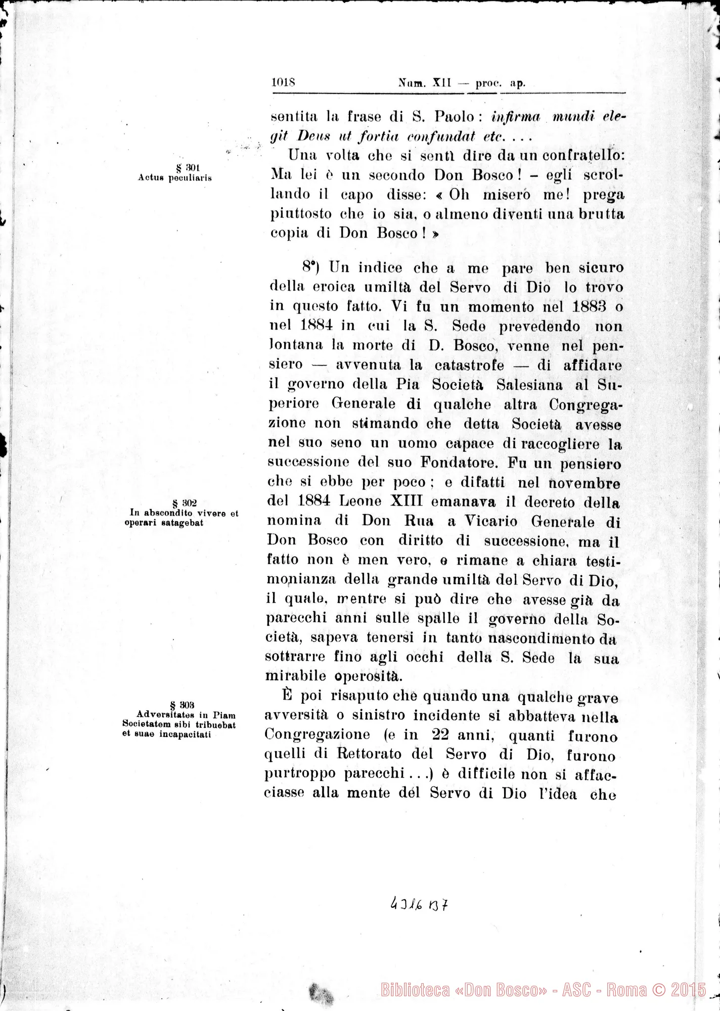 Fotogramma B 7 — De heroica votorum…observantia nec non de heroica Humilitate
