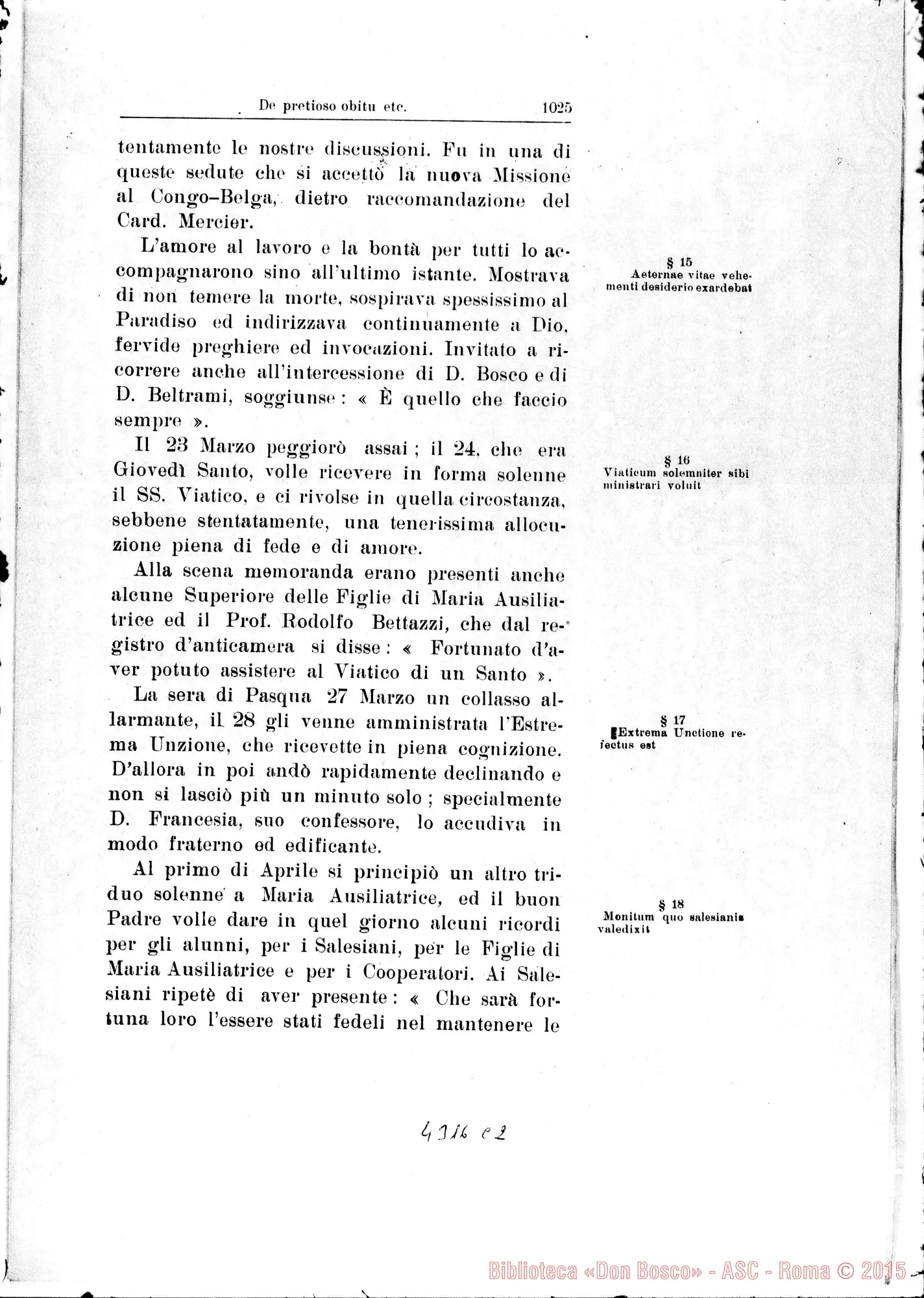 Fotogramma C 2 — De pretioso obitu Servi Dei, de concursu fidelium ad funus…