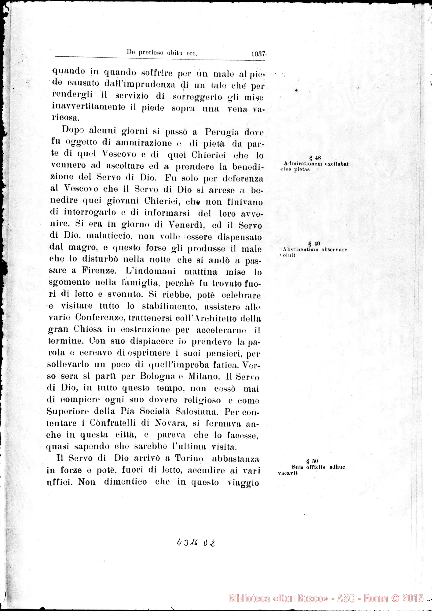 Fotogramma D 2 — De pretioso obitu Servi Dei, de concursu fidelium ad funus…