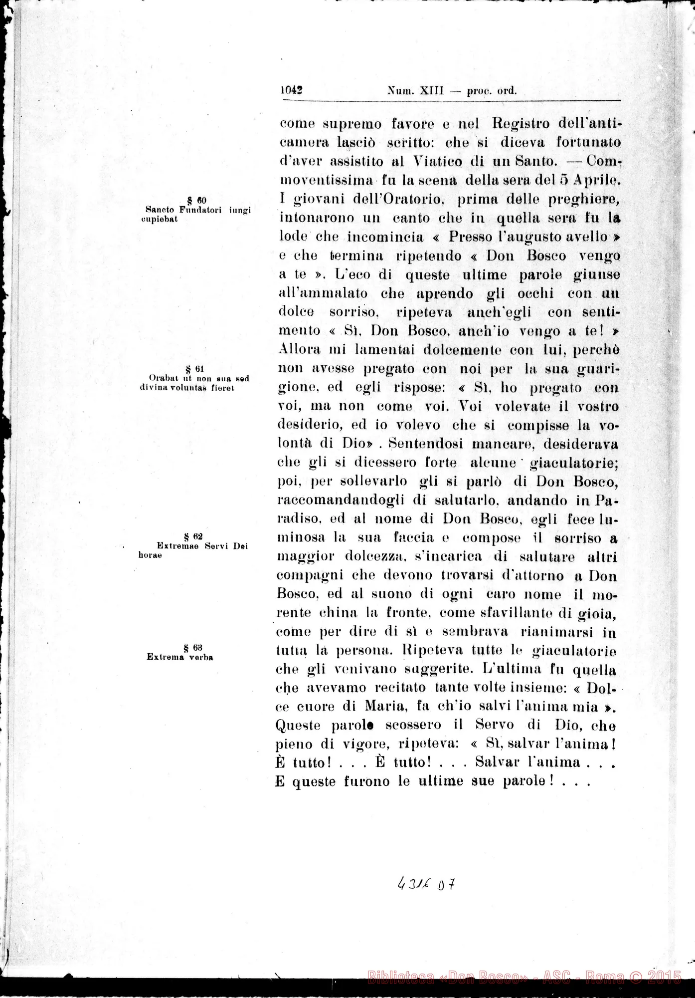 Fotogramma D 7 — De pretioso obitu Servi Dei, de concursu fidelium ad funus…