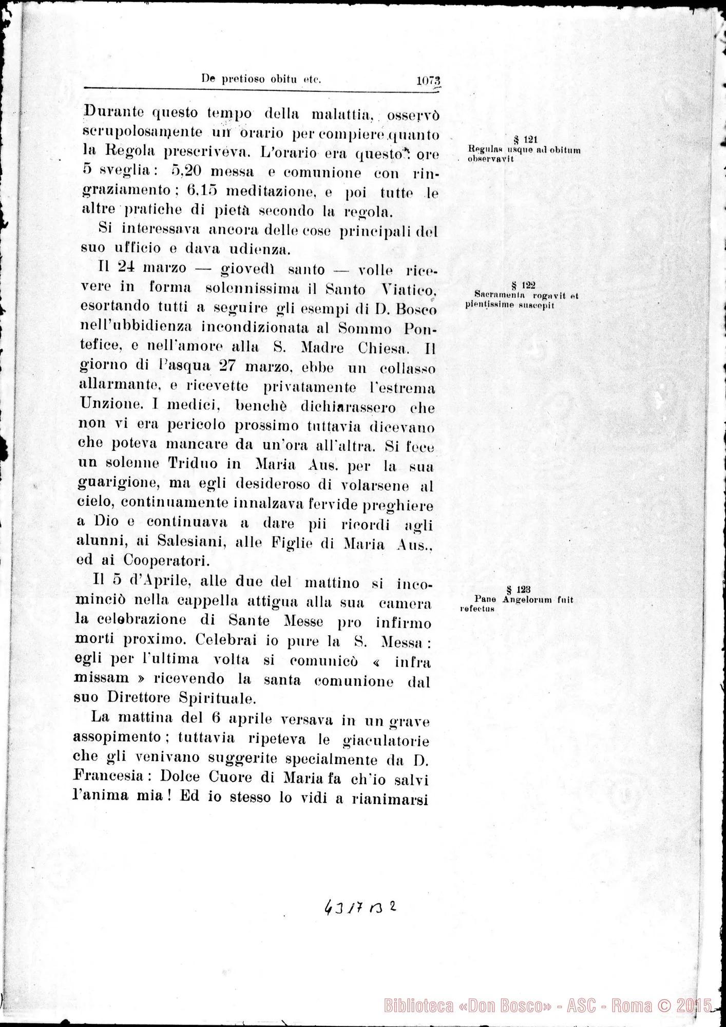 Fotogramma B 2 — De pretioso obitu Servi Dei, de concursu fidelium ad funus…