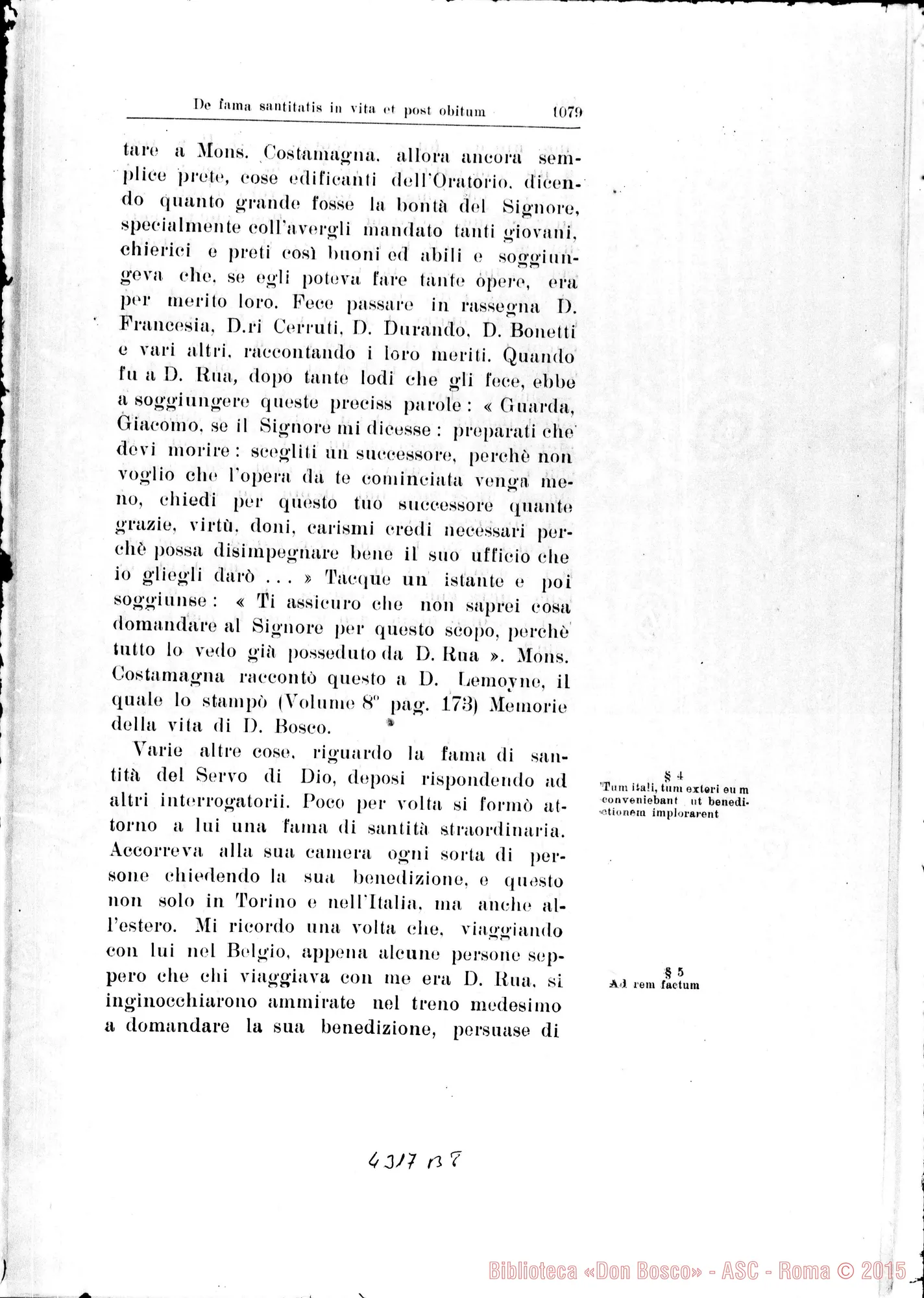 Fotogramma B 8 — De fama sanctitatis in vitam et post obitum