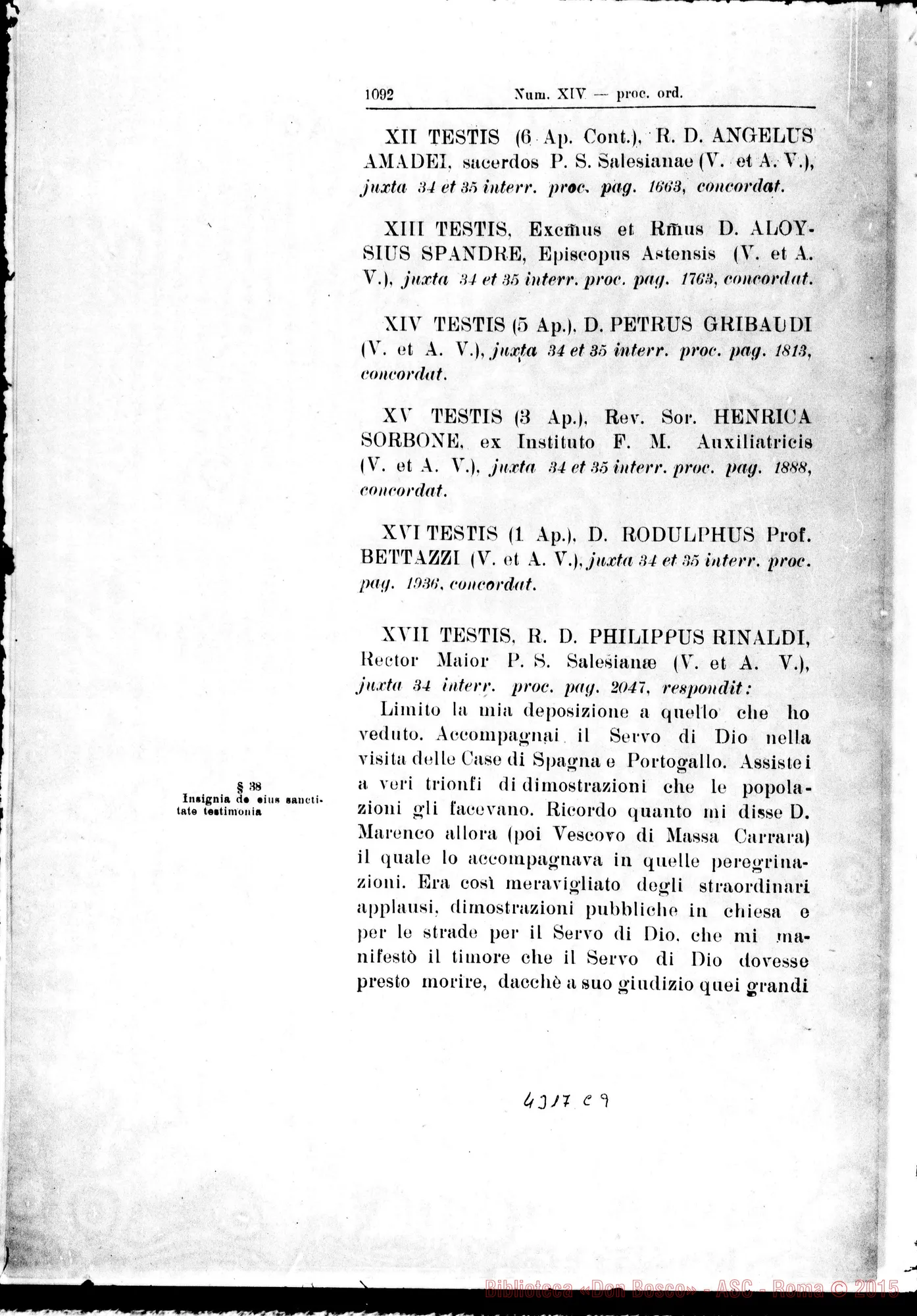 Fotogramma C 9 — De fama sanctitatis in vitam et post obitum