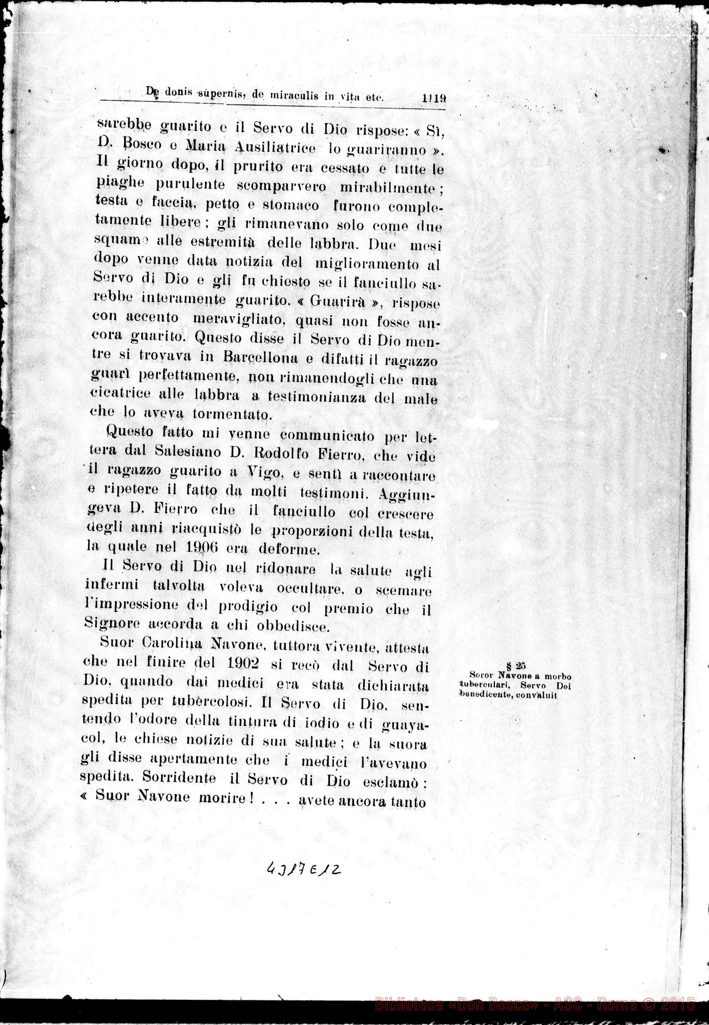 Fotogramma E 12 — De donid supemis, de miraculis in vita et post obitum