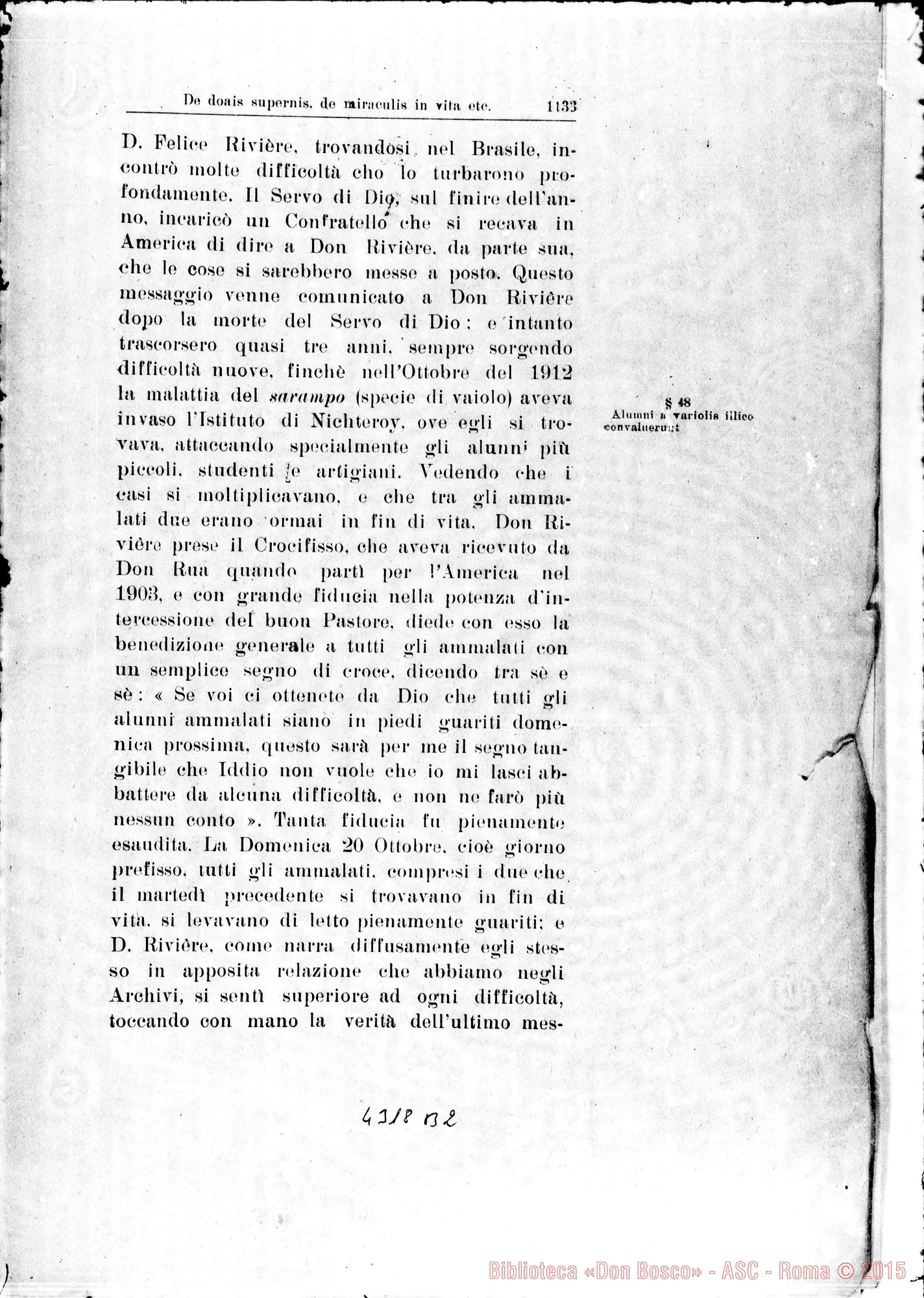 Fotogramma B 2 — De donid supemis, de miraculis in vita et post obitum