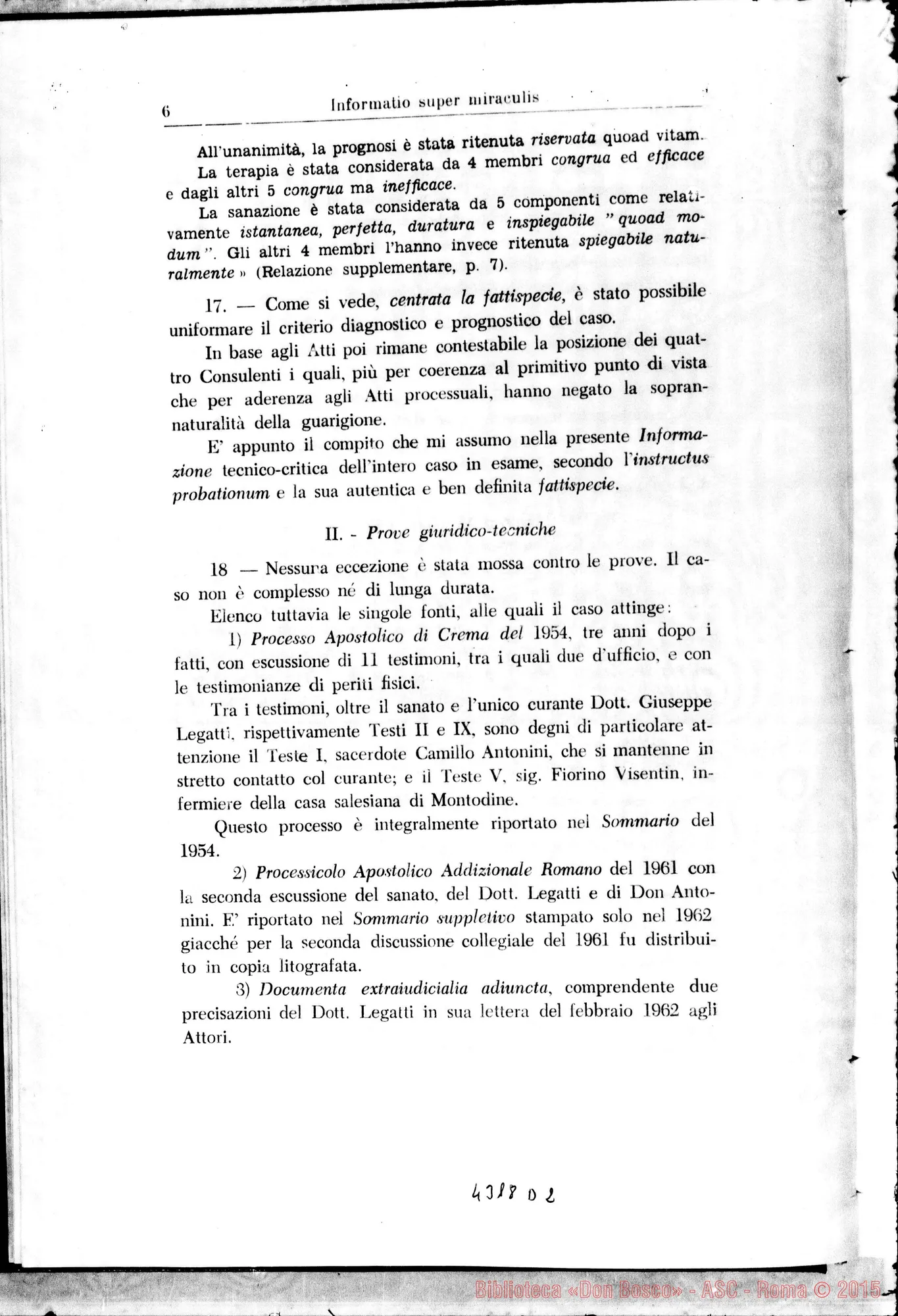 Fotogramma D 2 — Informatio super dubio an et de quibus miraculis constet…