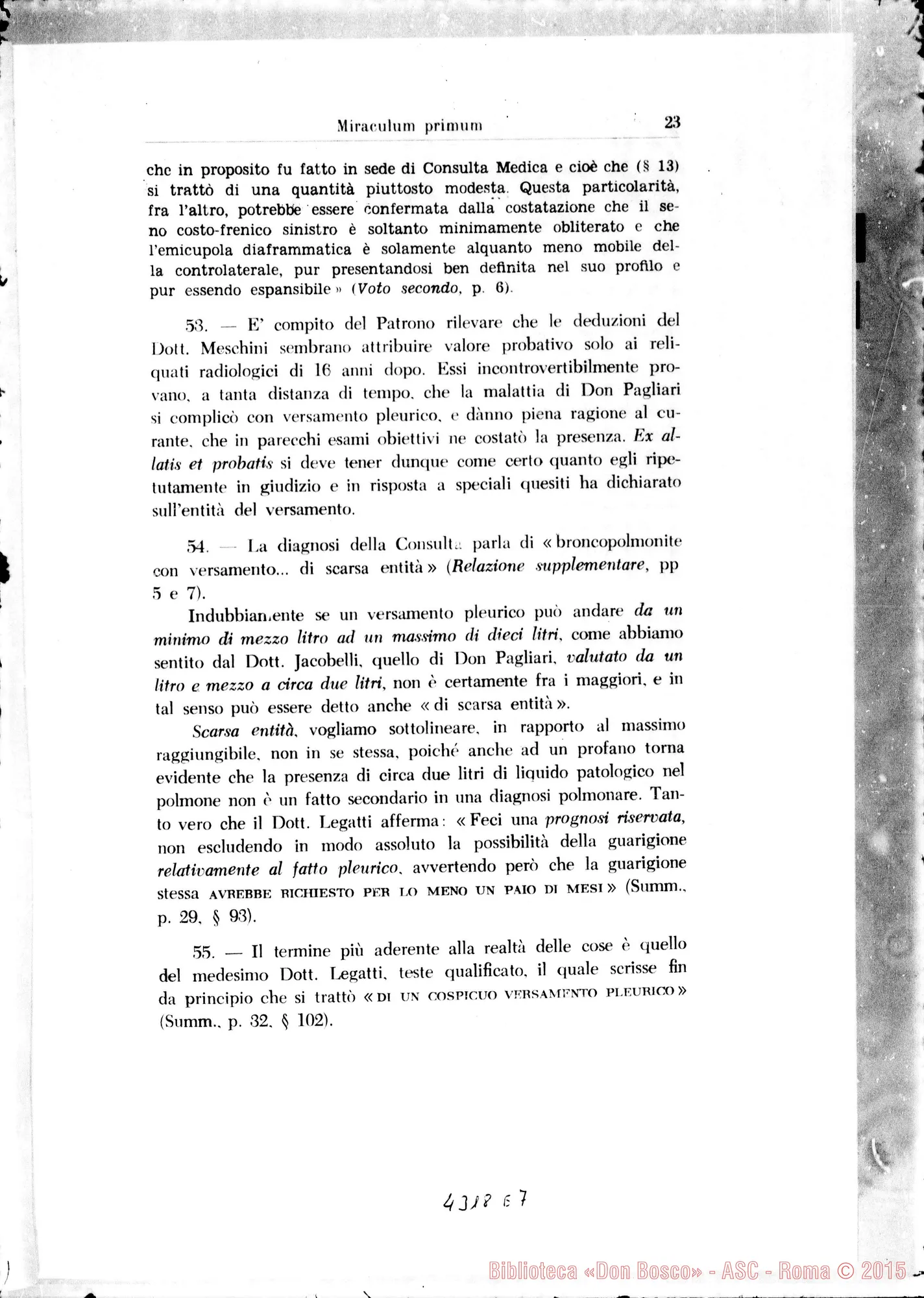 Fotogramma E 7 — Informatio super dubio an et de quibus miraculis constet…