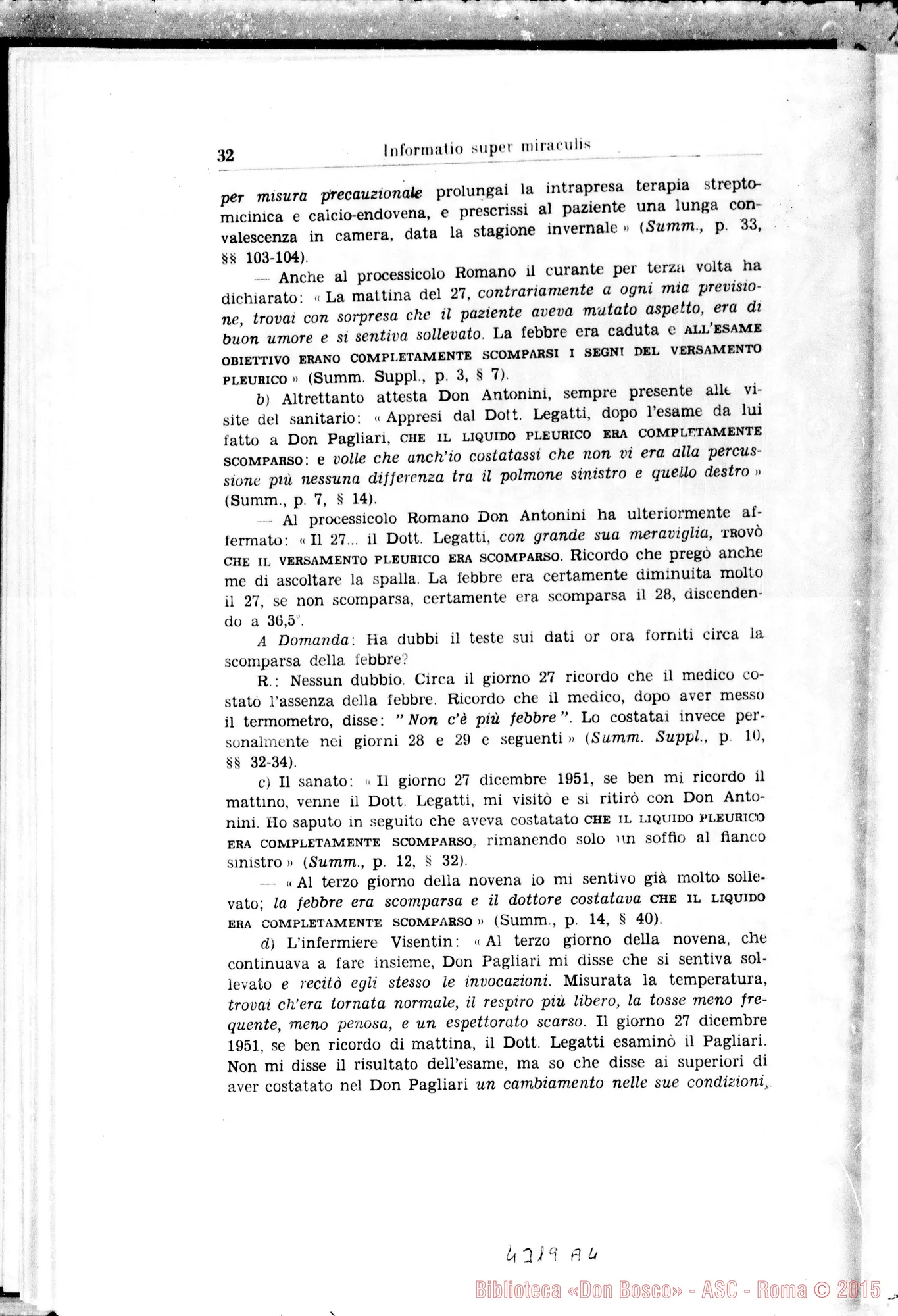 Fotogramma A 4 — Informatio super dubio an et de quibus miraculis constet…