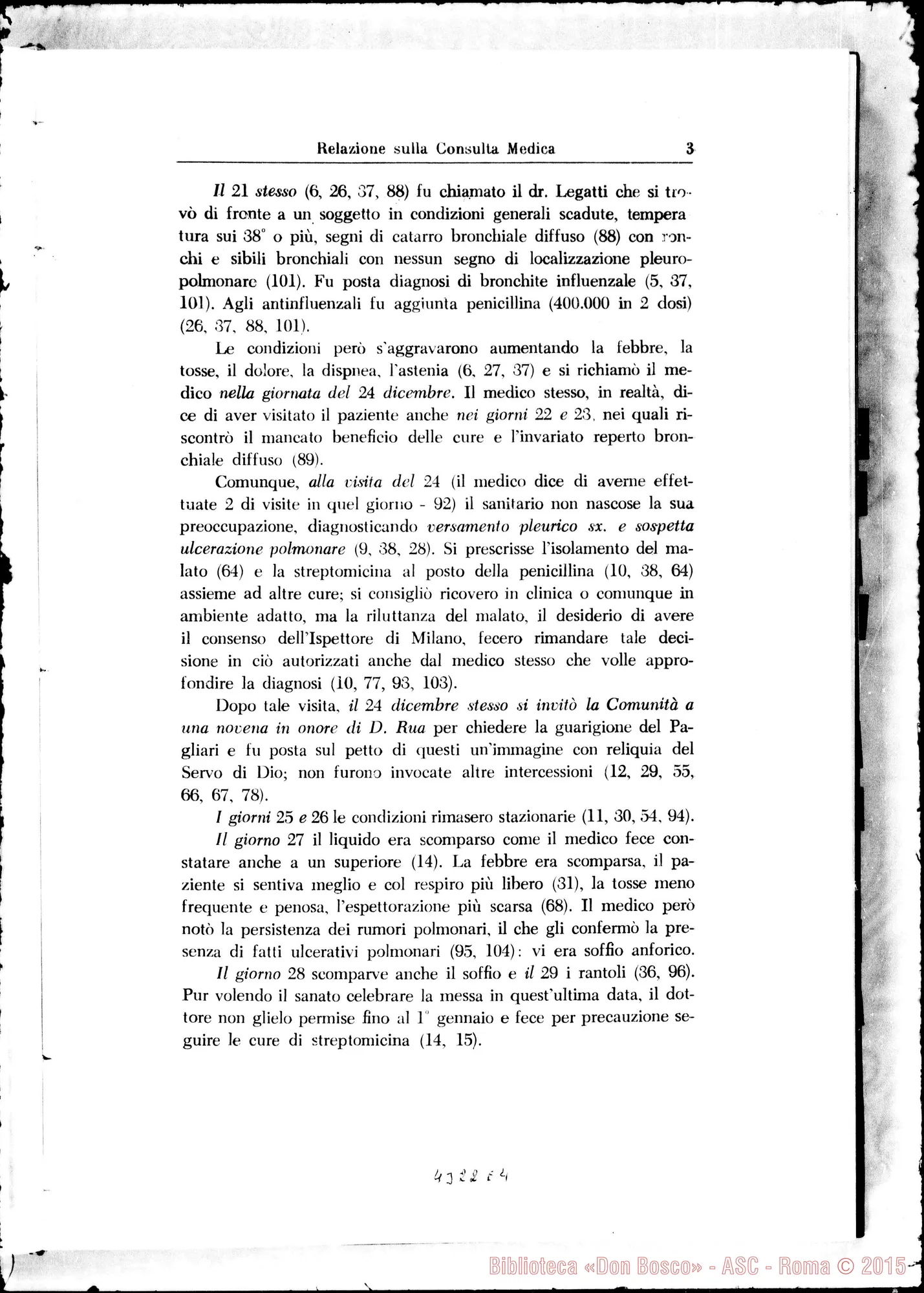 Fotogramma E 4 — Relatio consultae medicae diei le julii 1960
