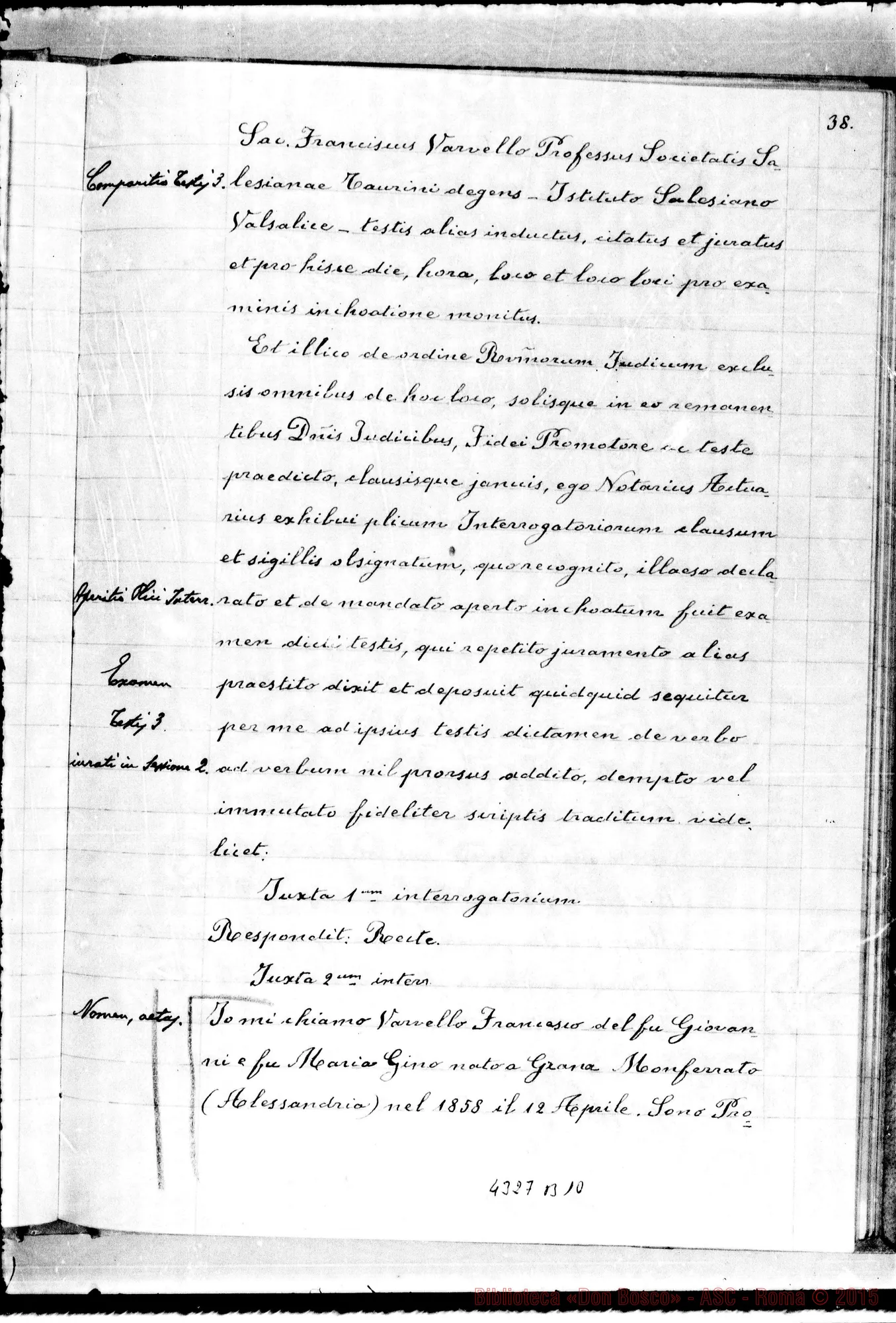 Fotogramma B 10 — Varvello Francesco, sac. SDB