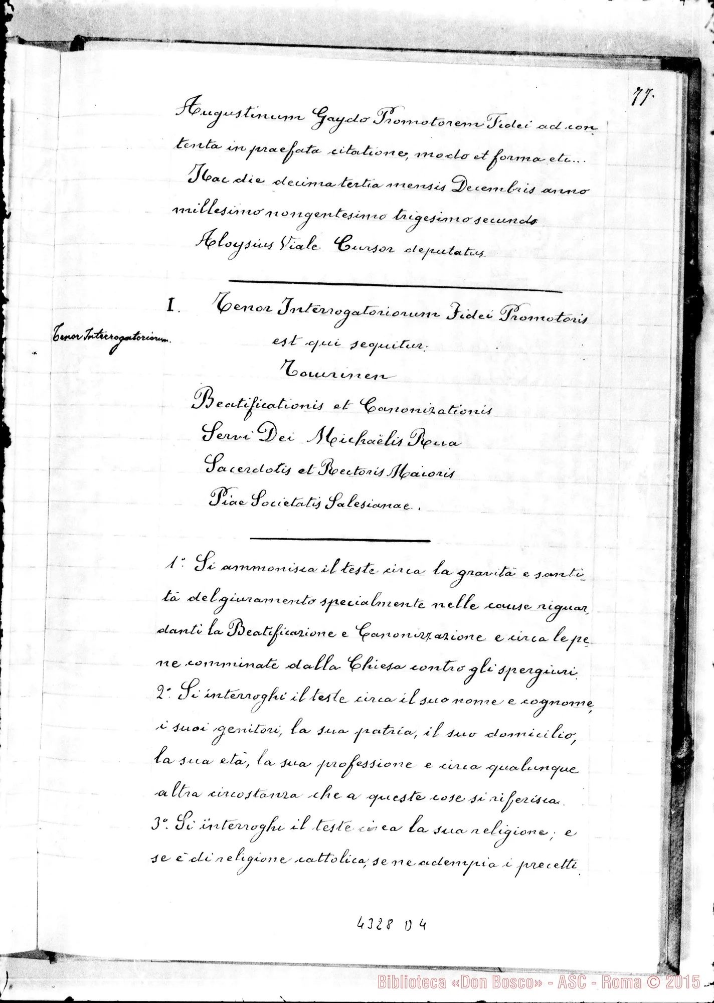 Fotogramma D 4 — Sententia et ali