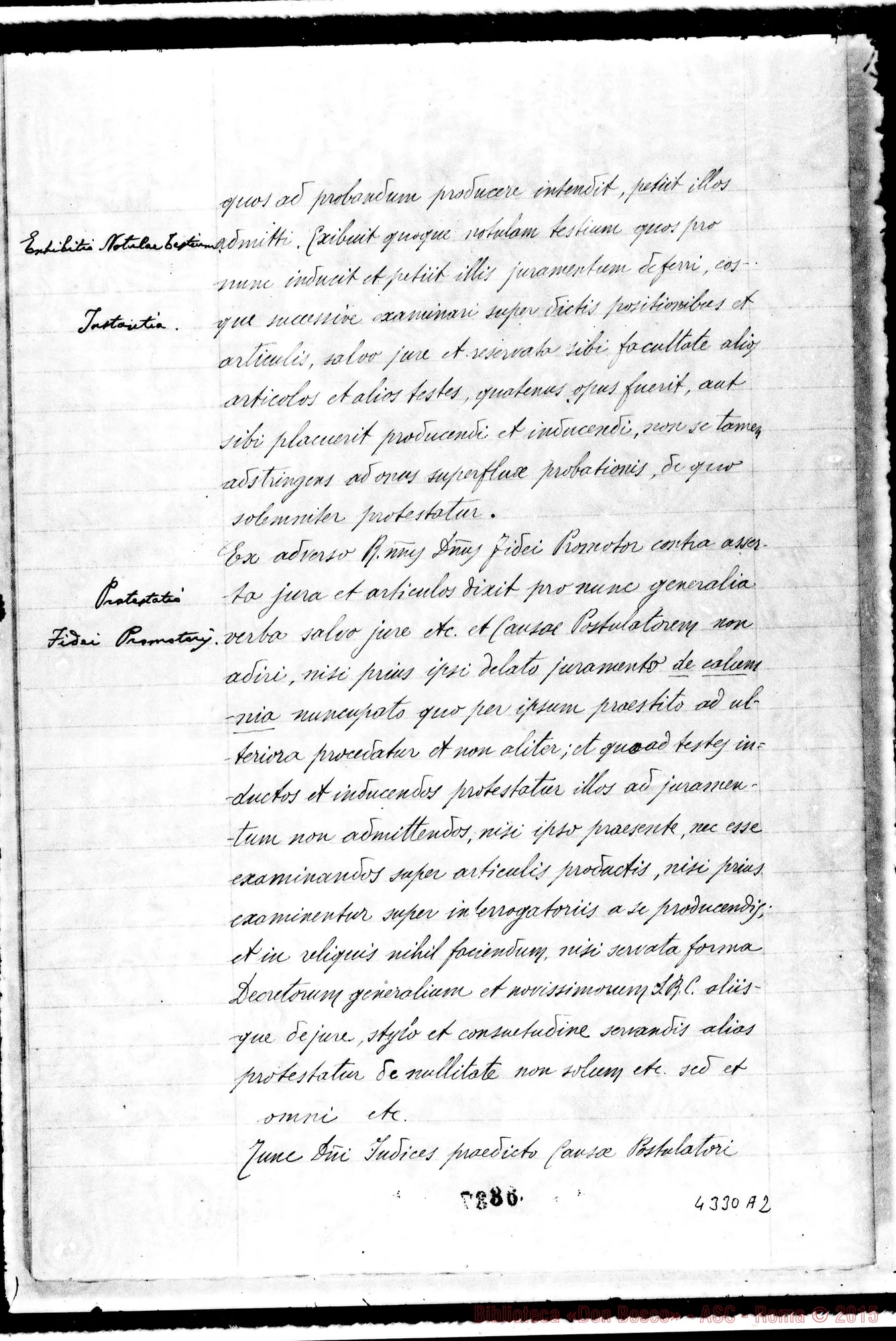 Fotogramma A 2 — Articuli E exhibitio Notulae testium De vita et operibus Servi Dei in genere: