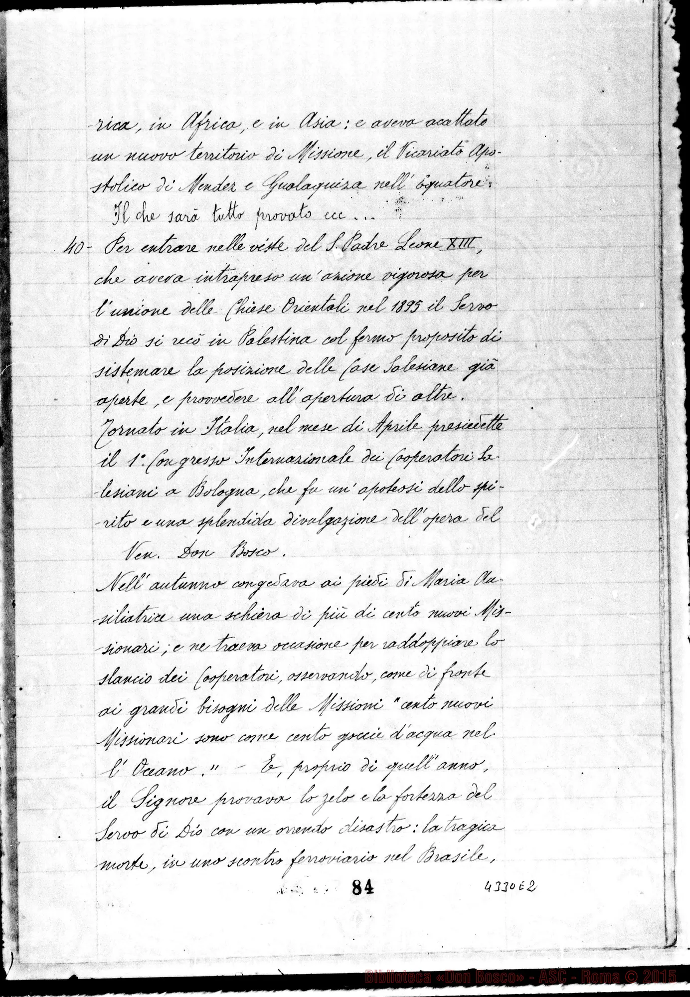 Fotogramma E 2 — Successore di Don Bosco: il primo decennio