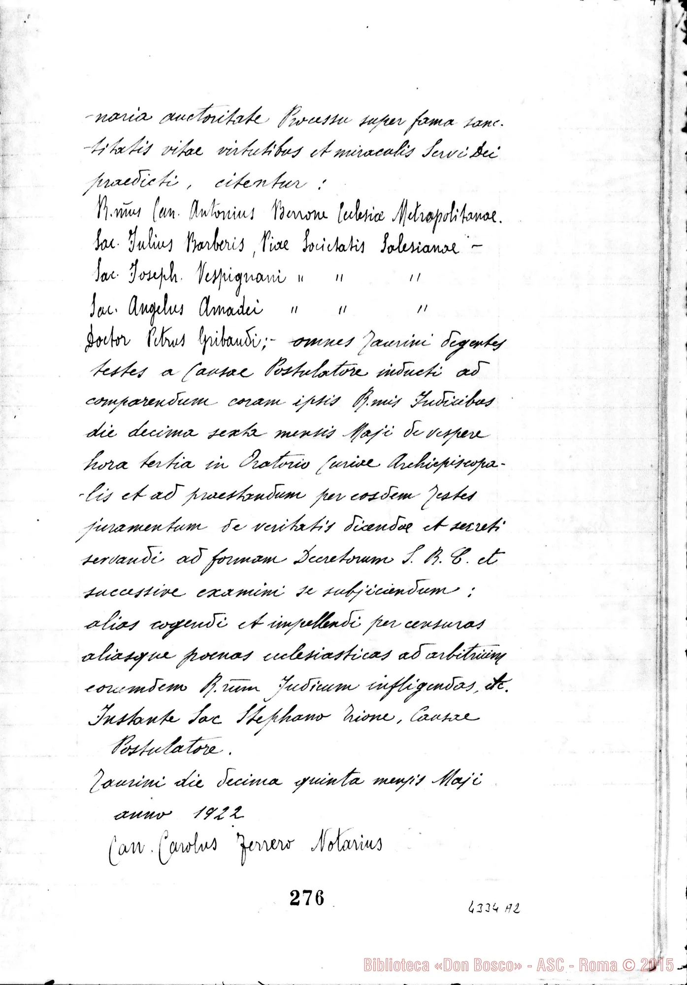 Fotogramma A 2 — Notula testium E comparitio: