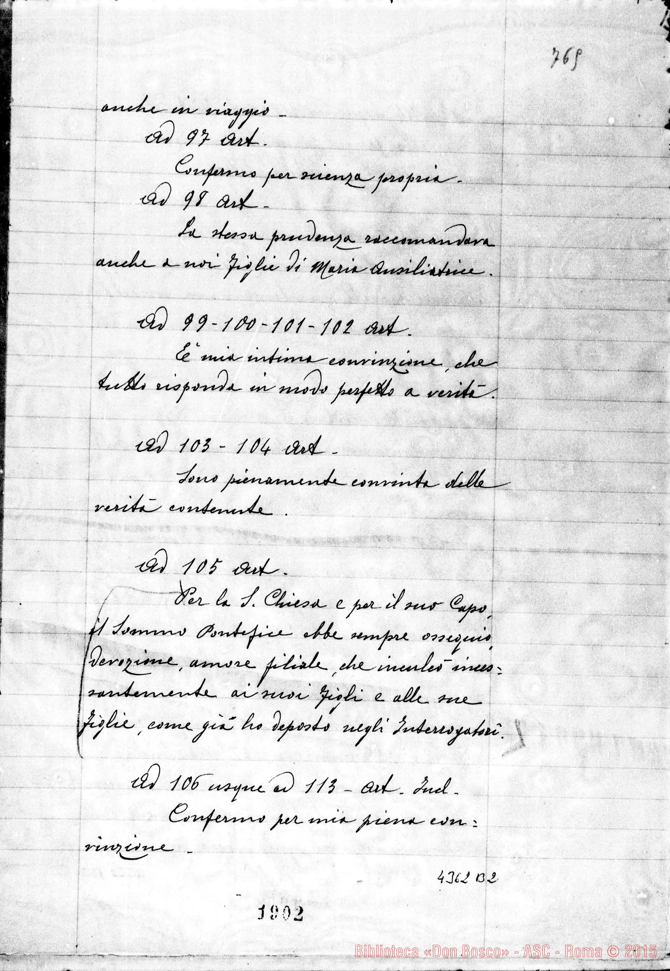 Fotogramma B 2 — Sorbone Enrichetta, suora F.M.A.