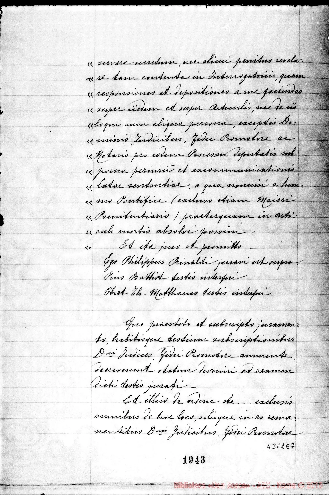 Fotogramma E 7 — Rinaldi Filippo, sac. Rettor Maggiore