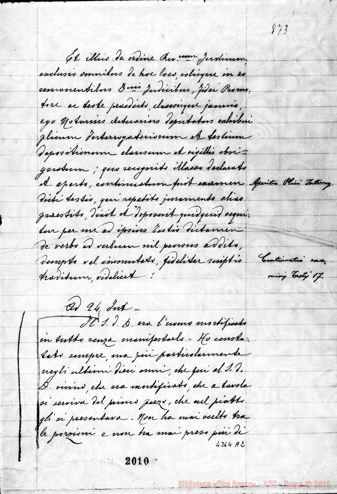 Fotogramma A 2 — Rinaldi Filippo, sac. Rettor Maggiore
