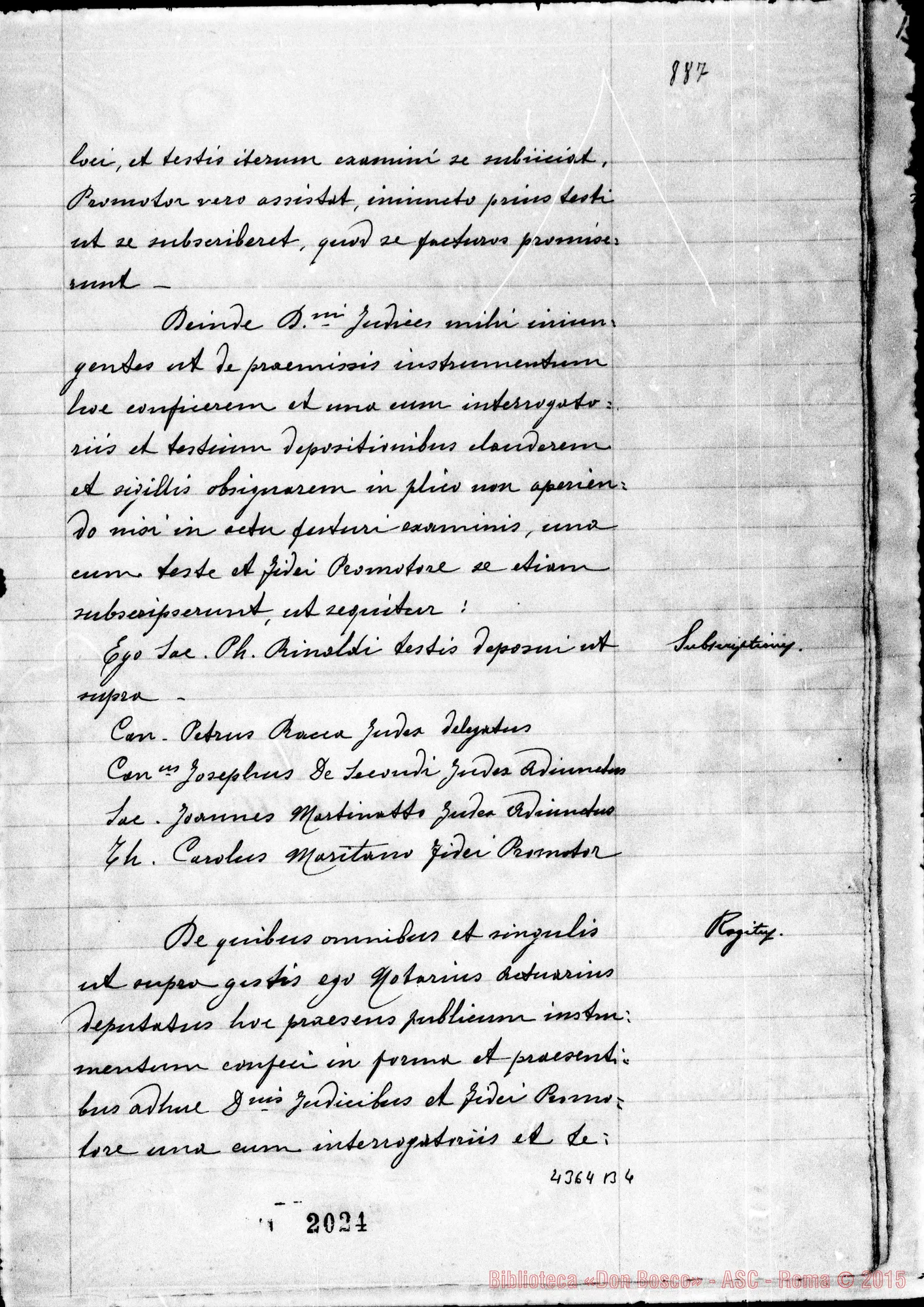 Fotogramma B 4 — Rinaldi Filippo, sac. Rettor Maggiore