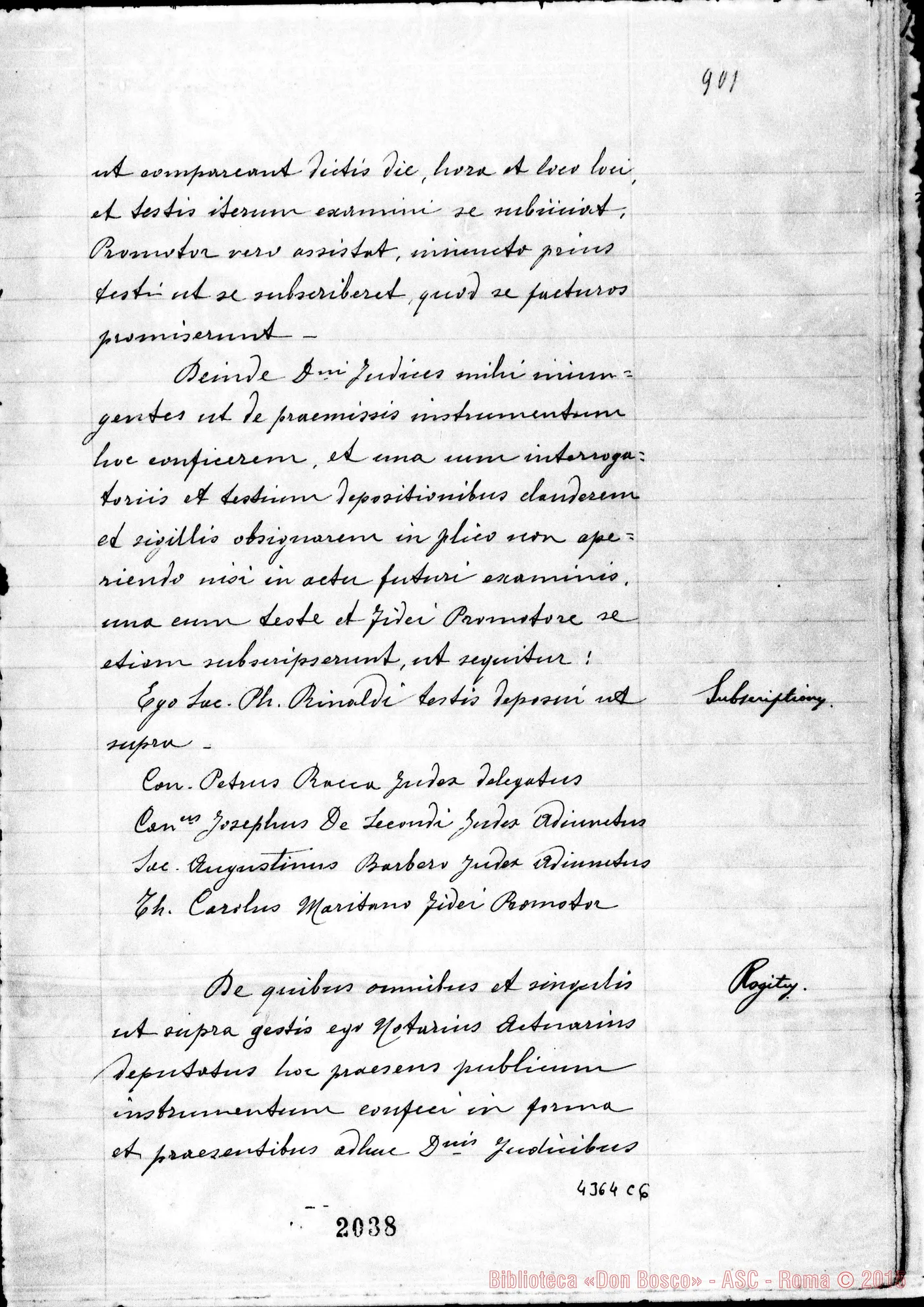 Fotogramma C 6 — Rinaldi Filippo, sac. Rettor Maggiore