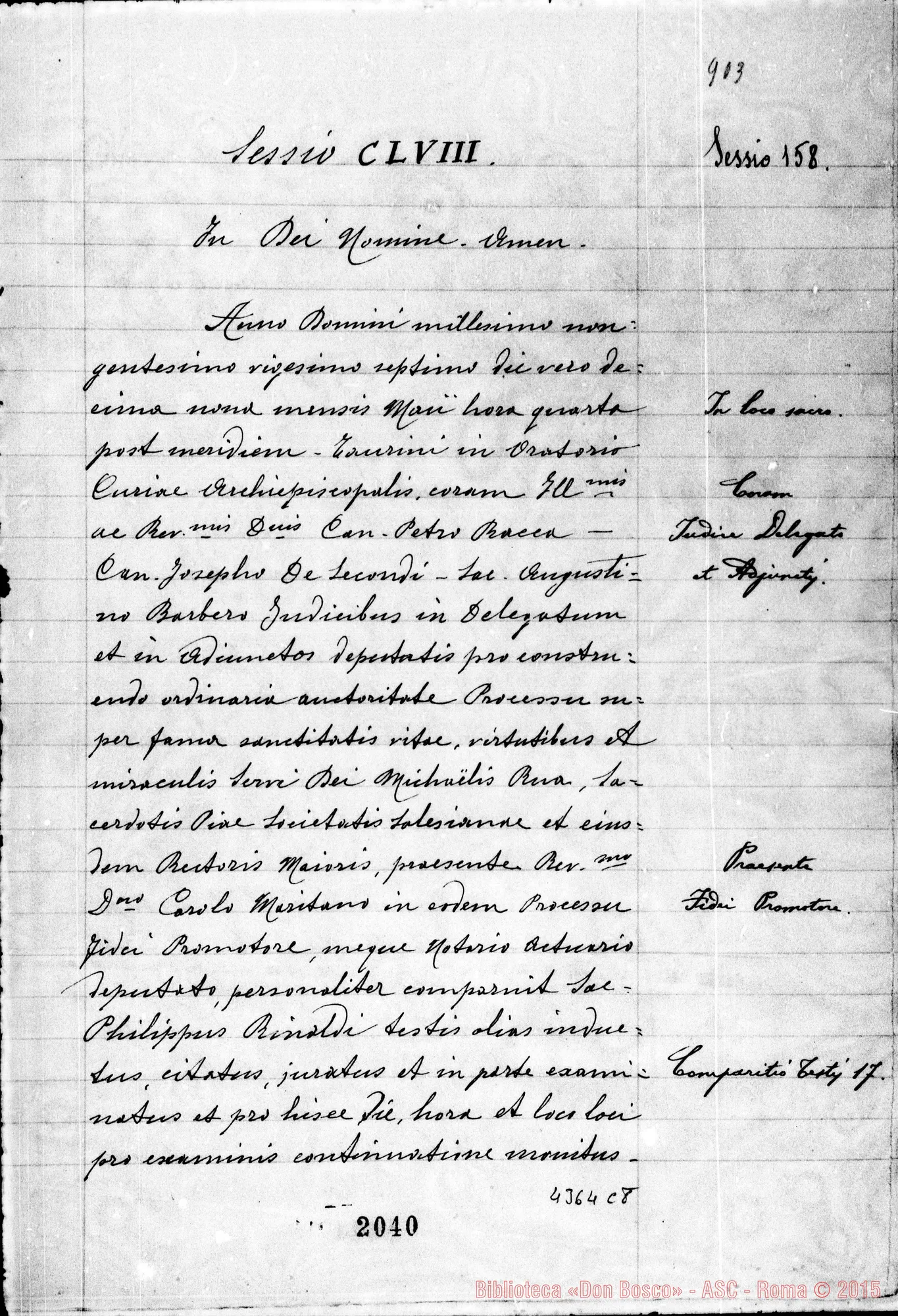 Fotogramma C 8 — Rinaldi Filippo, sac. Rettor Maggiore