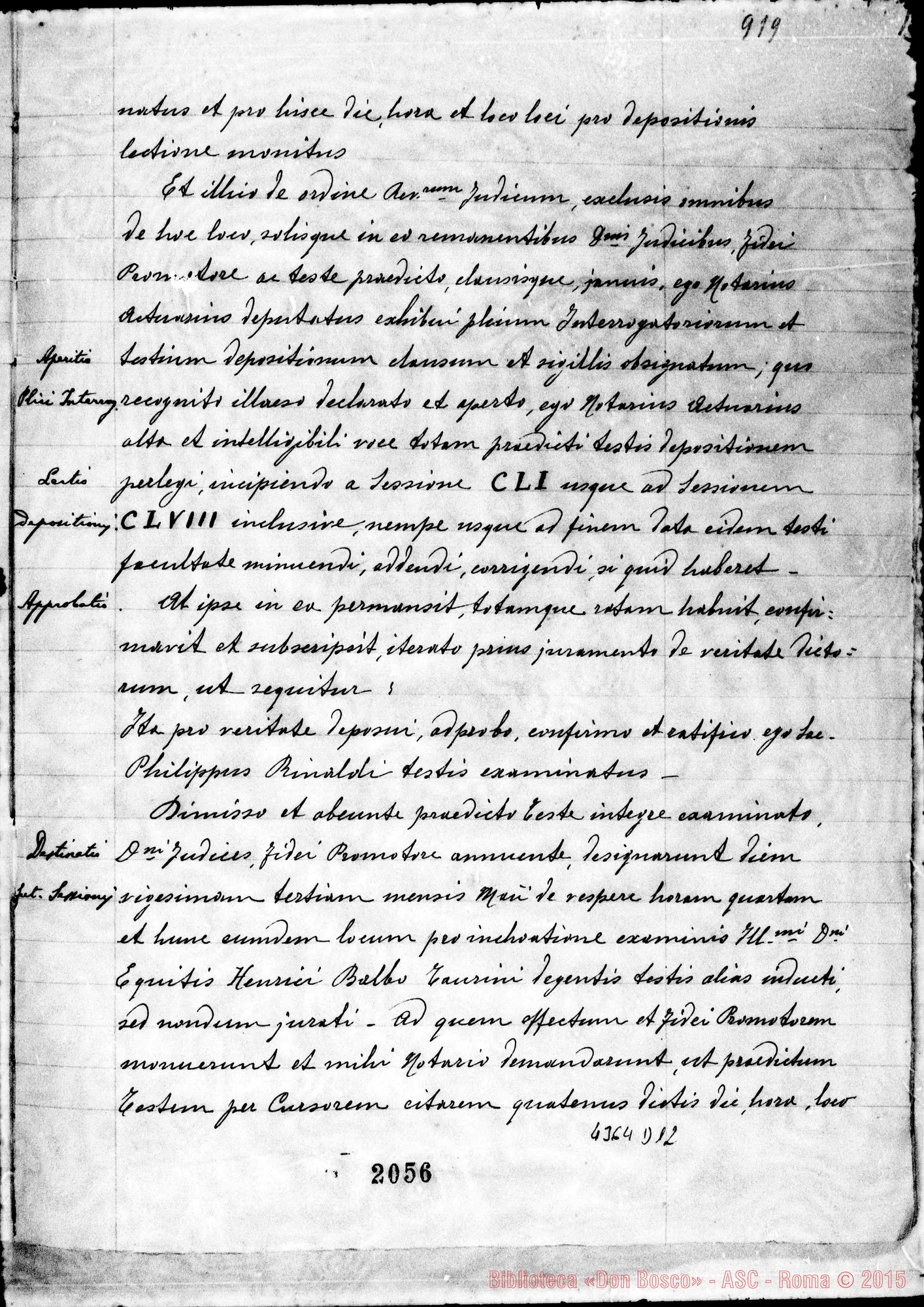 Fotogramma D 12 — Rinaldi Filippo, sac. Rettor Maggiore