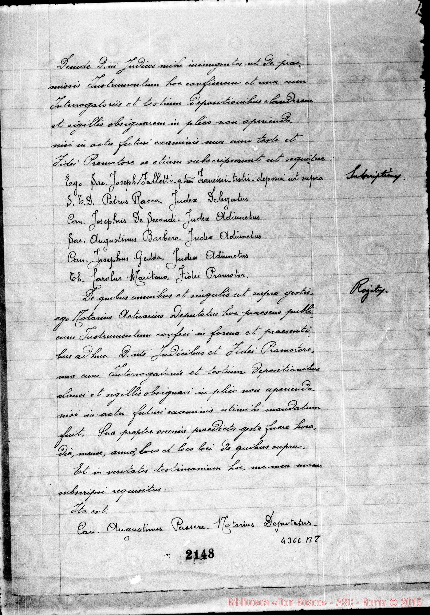 Fotogramma B 8 — Falletti Giuseppe, sac., parroco di Diano d’Alba