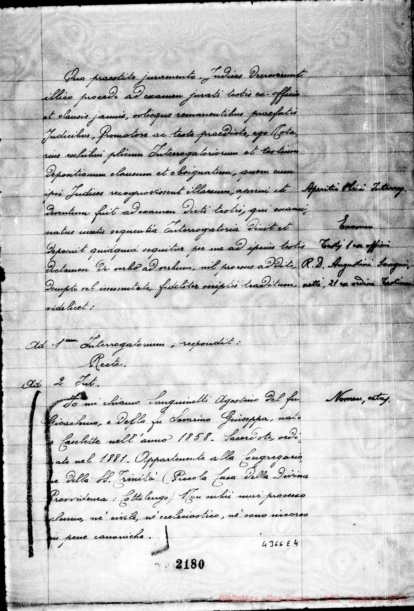 Fotogramma E 4 — Sanguinetti Agostino, sac. della Piccola Casa della Divina Provvidenza