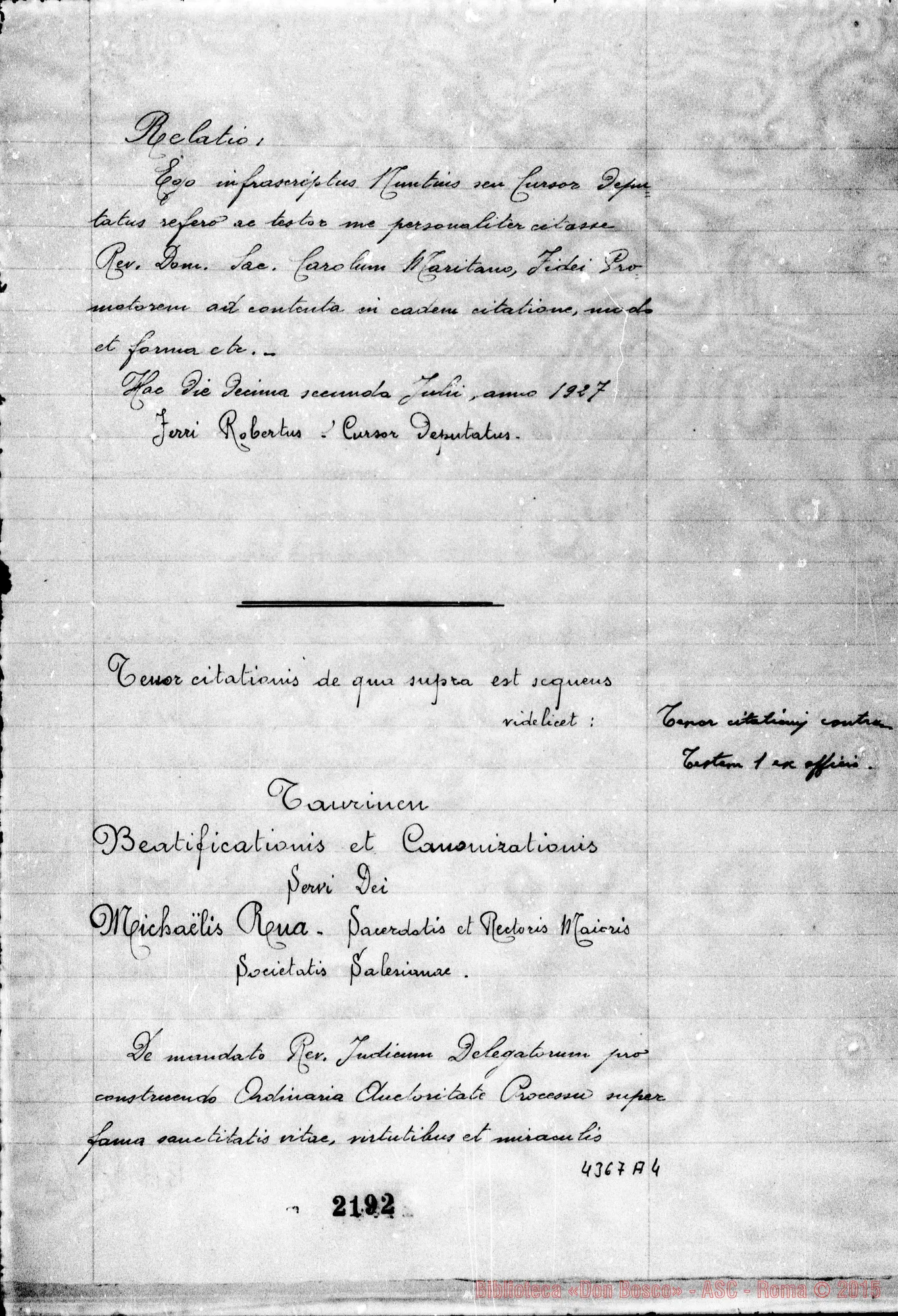 Fotogramma A 4 — Sanguinetti Agostino, sac. della Piccola Casa della Divina Provvidenza