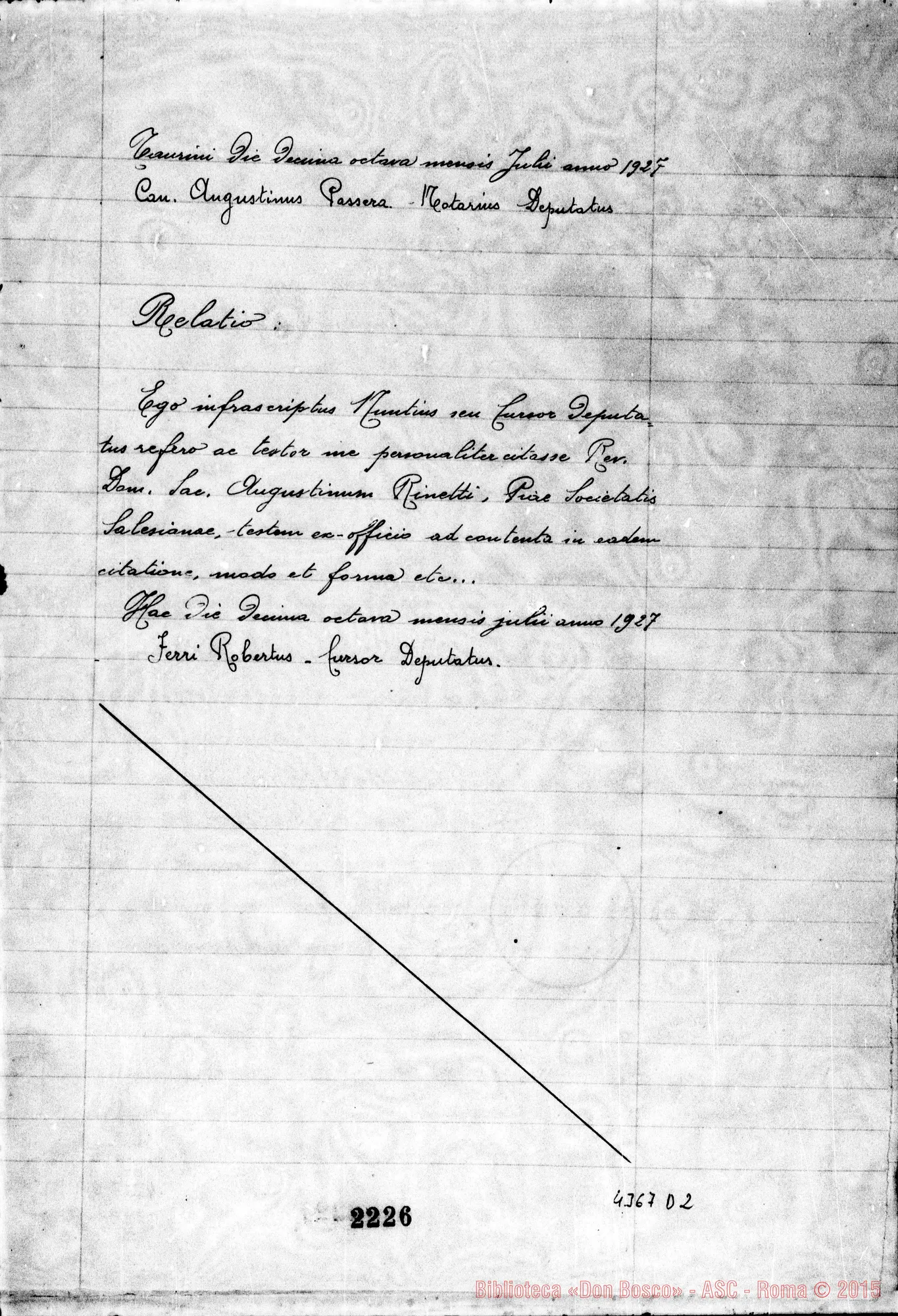 Fotogramma D 2 — Rinetti Giuseppe, sac. SDB