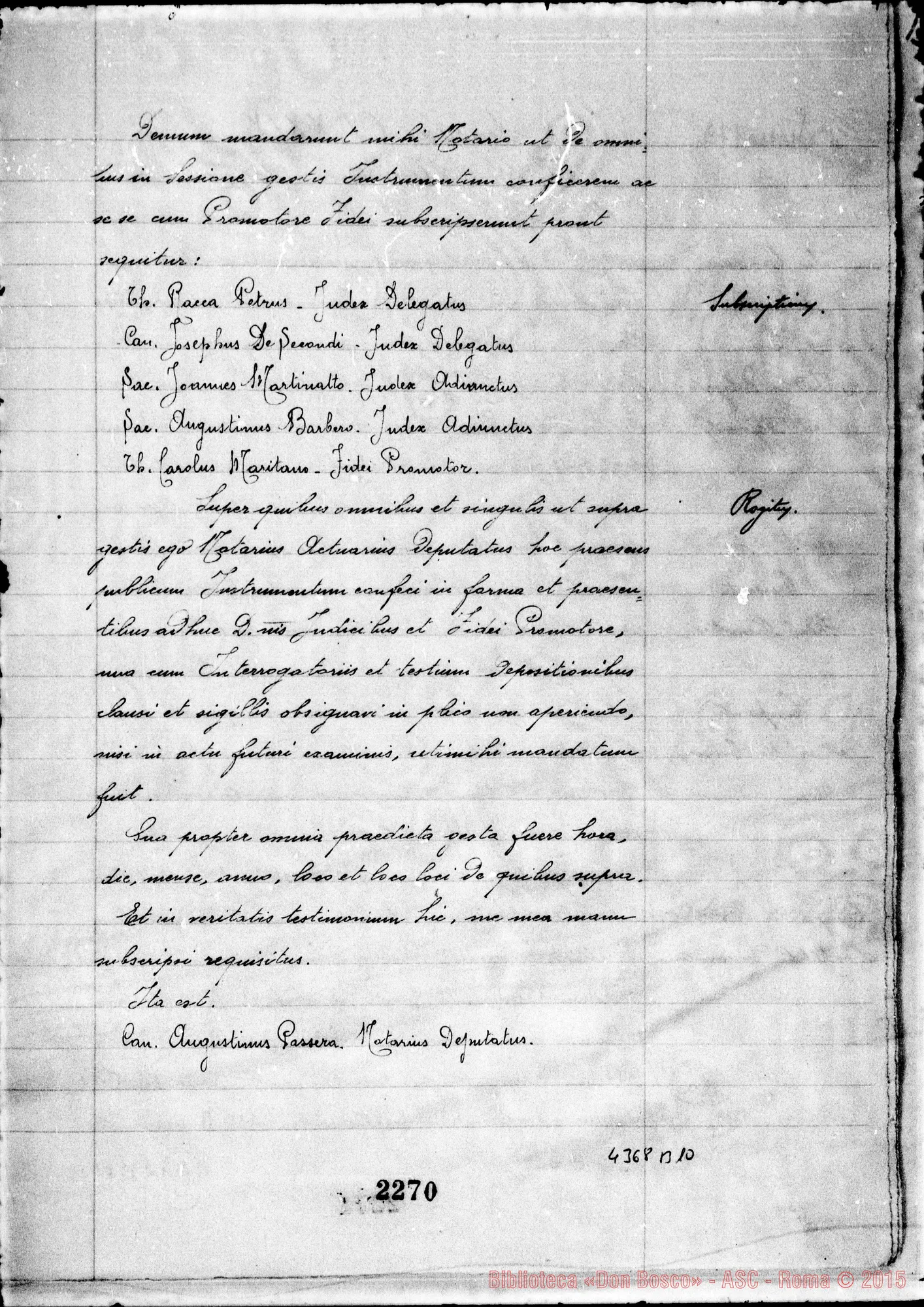 Fotogramma B 10 — Destinatio futurae sessionis et alia
