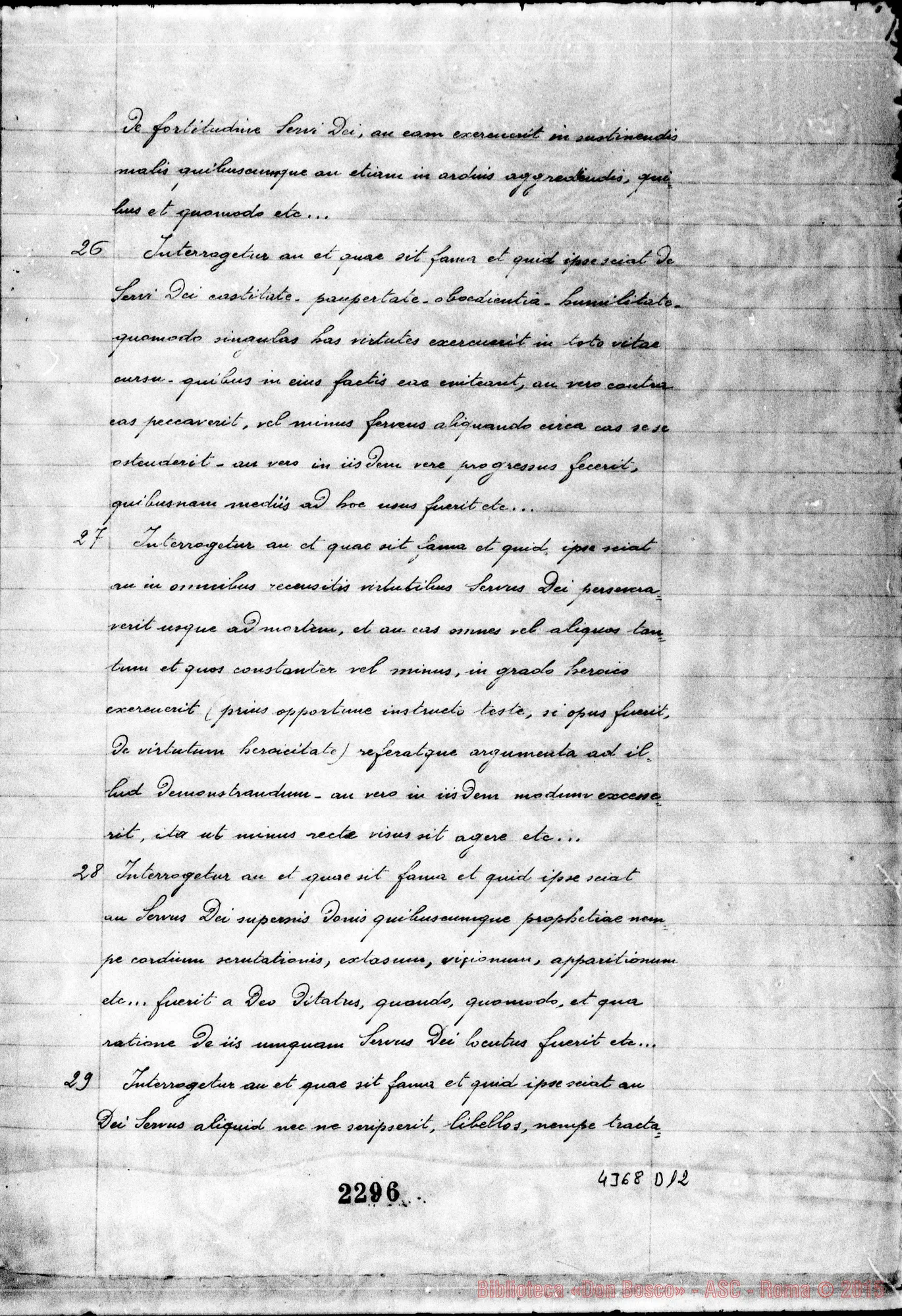 Fotogramma D 12 — Destinatio futurae sessionis et alia