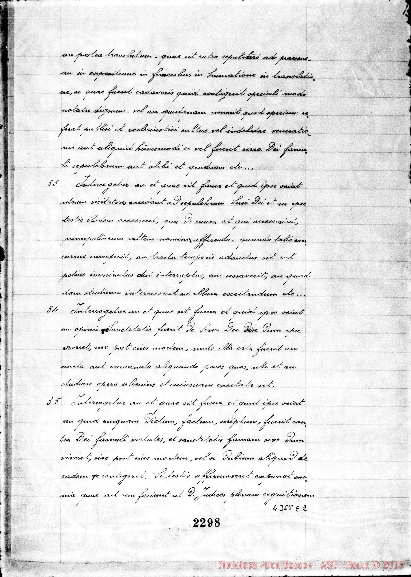 Fotogramma E 2 — Destinatio futurae sessionis et alia