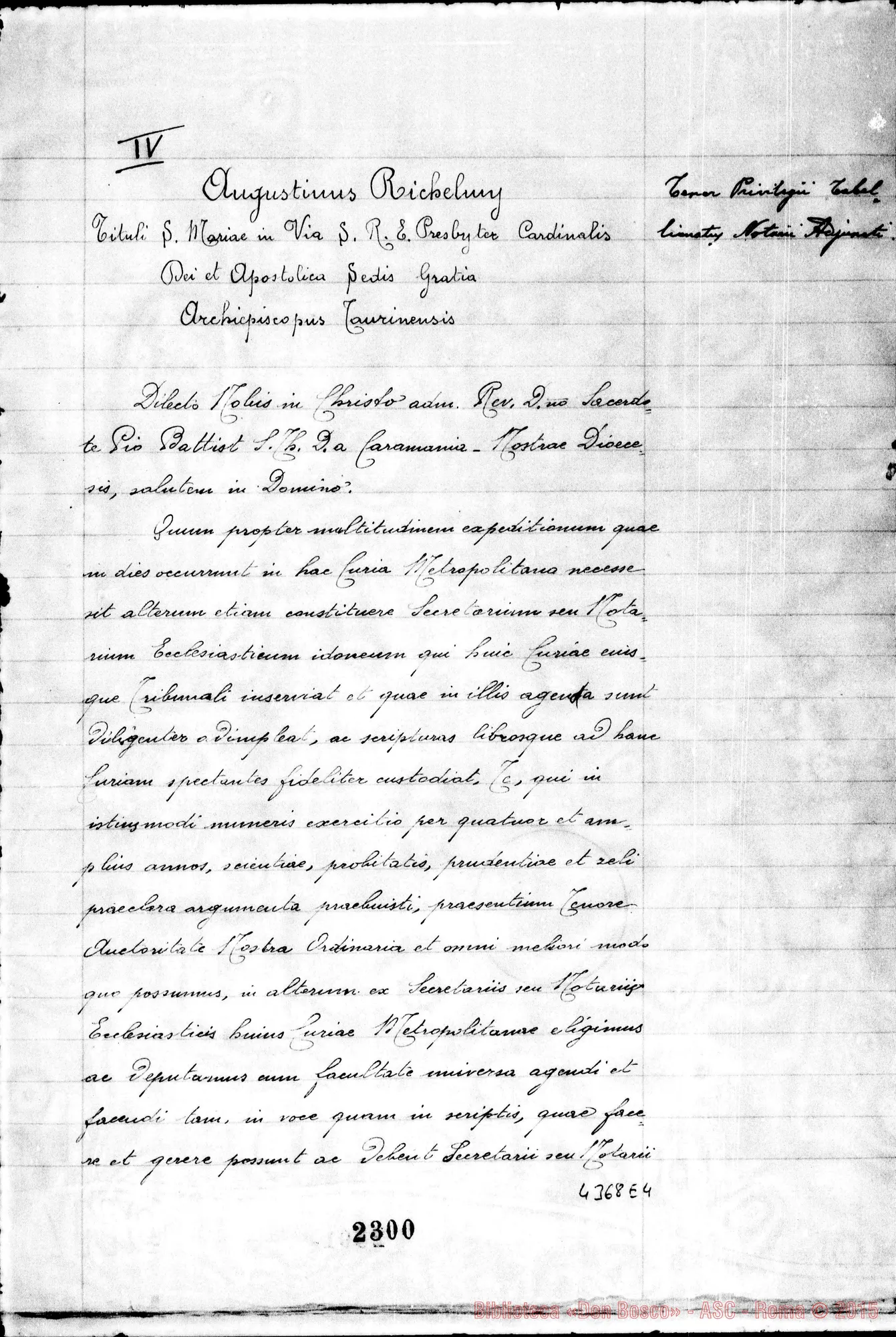 Fotogramma E 4 — Destinatio futurae sessionis et alia