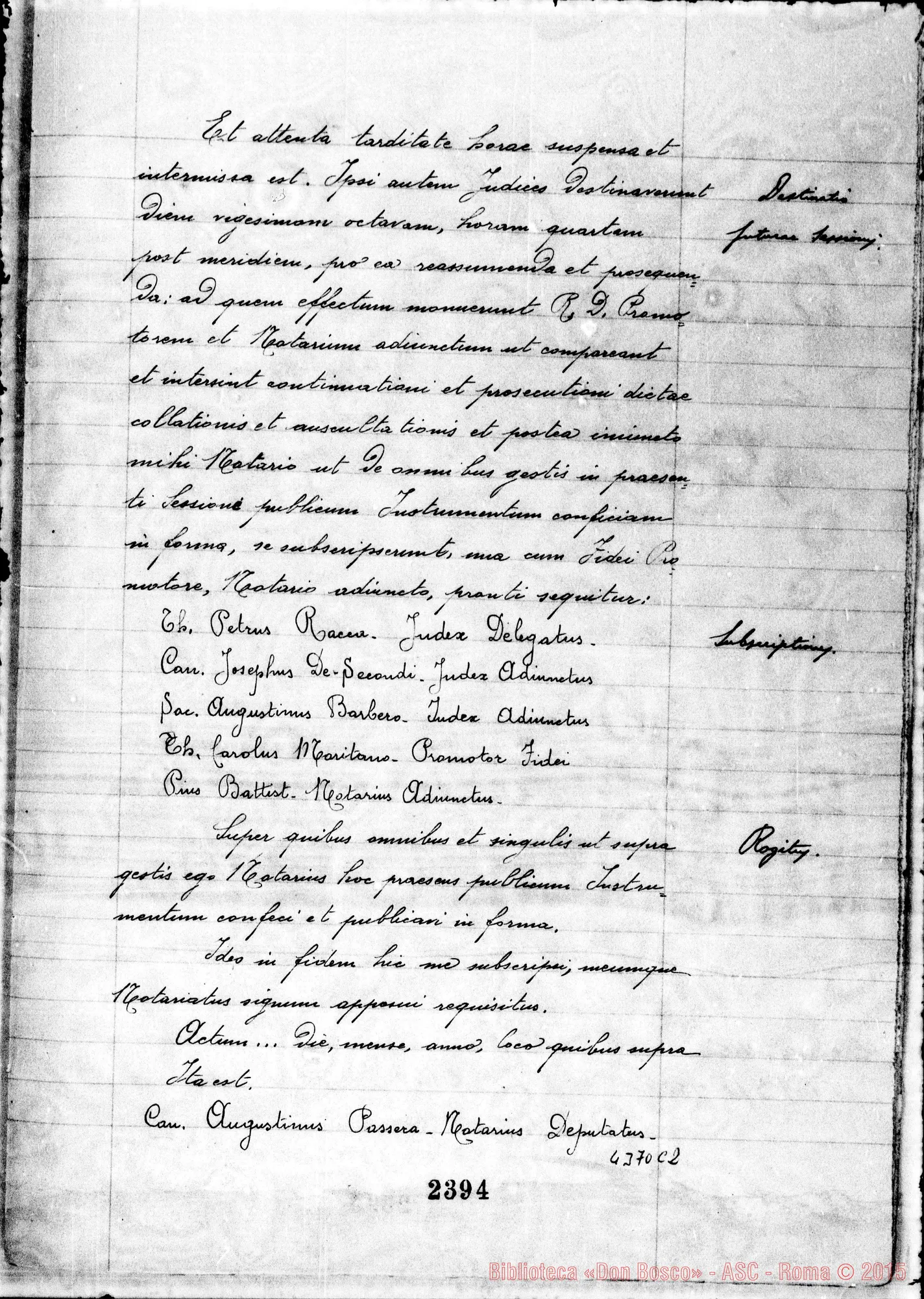 Fotogramma C 2 — Destinatio futurae sessionis et alia